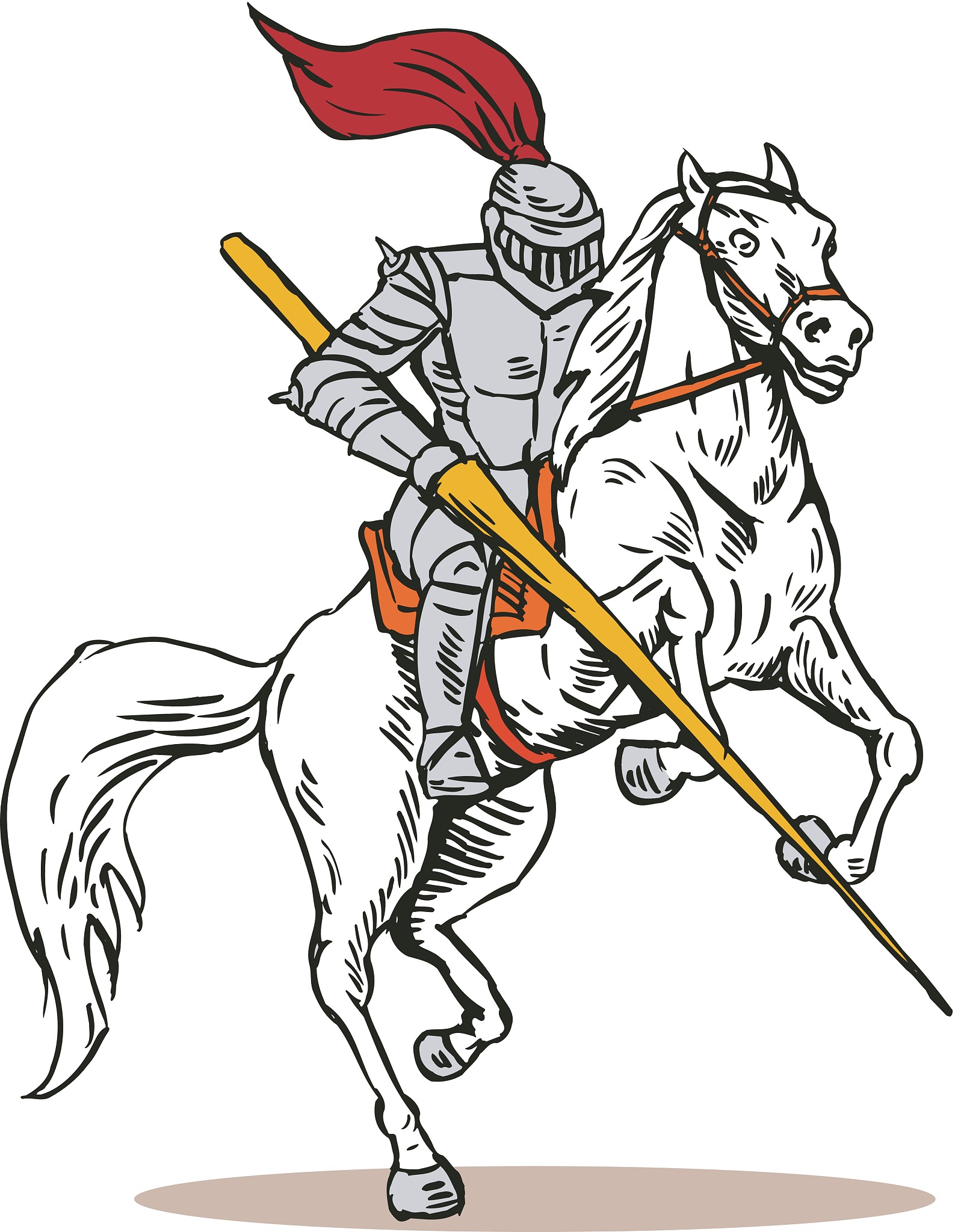 knight on horse with sword