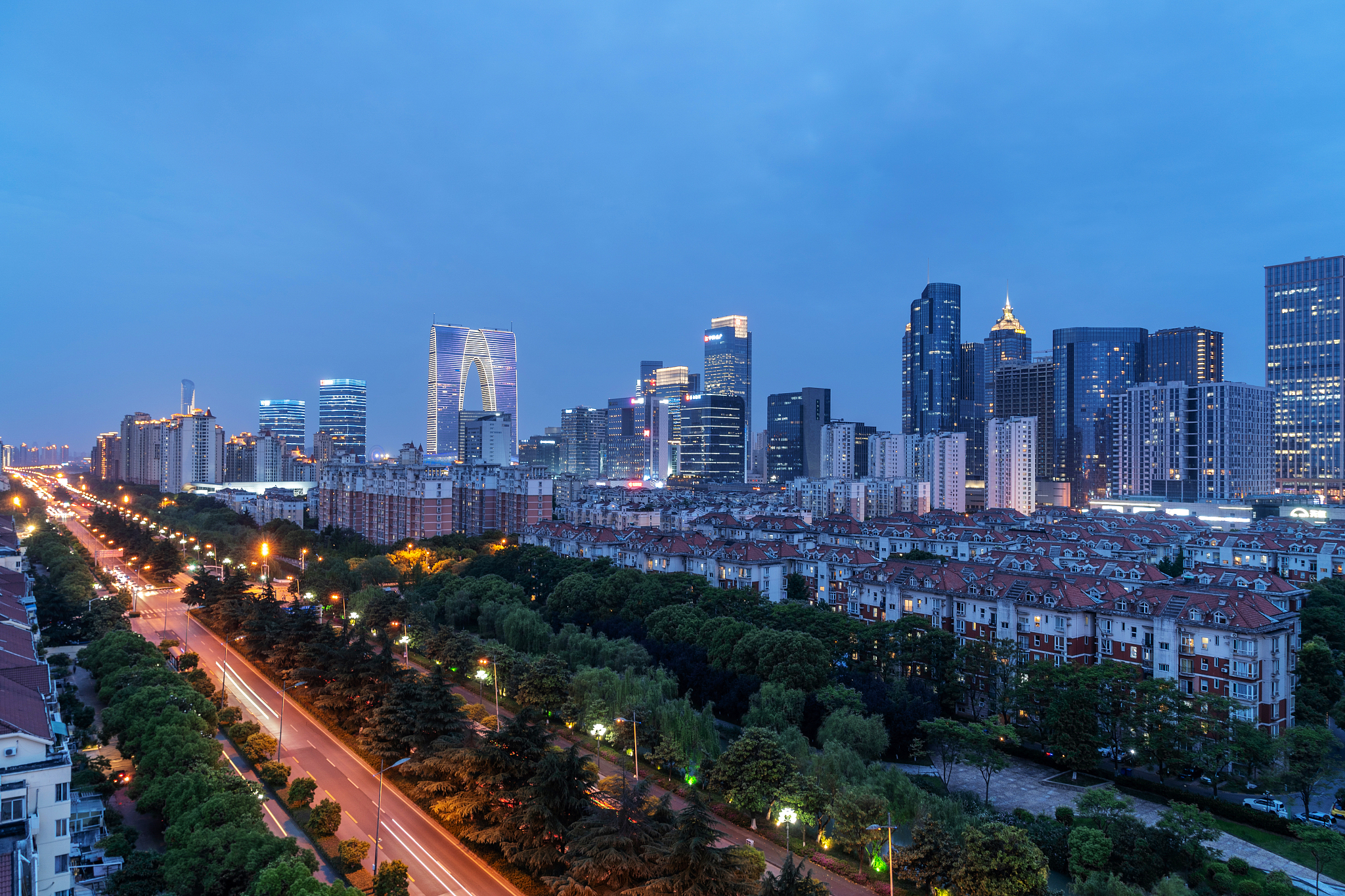 苏州城市风光夜景