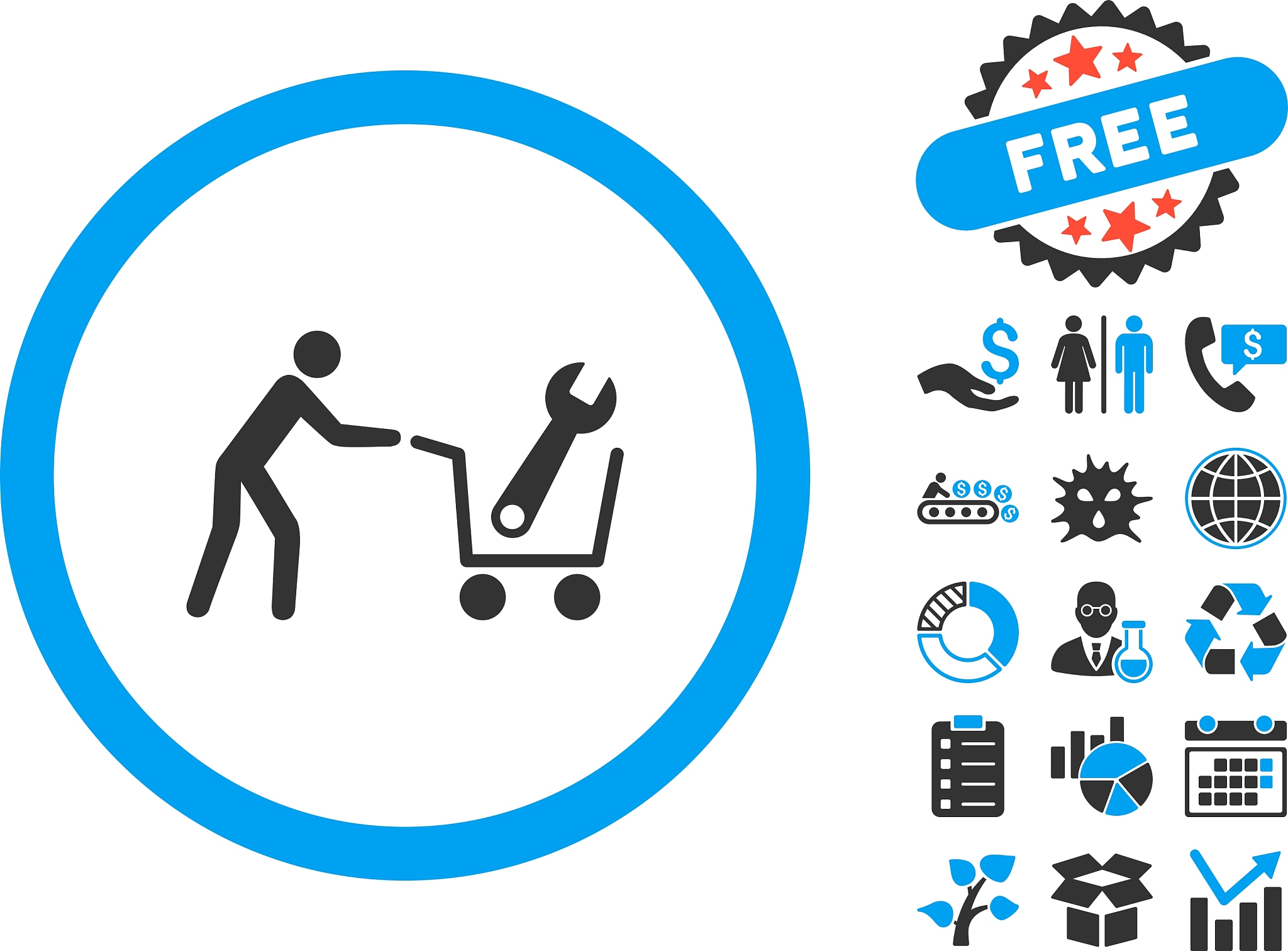 tools shopping flat icon with bonus