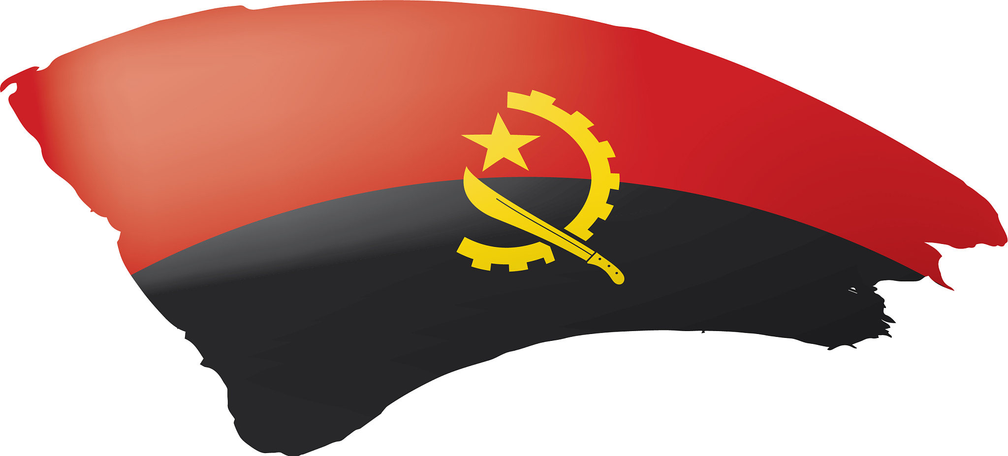 angola flag on a white