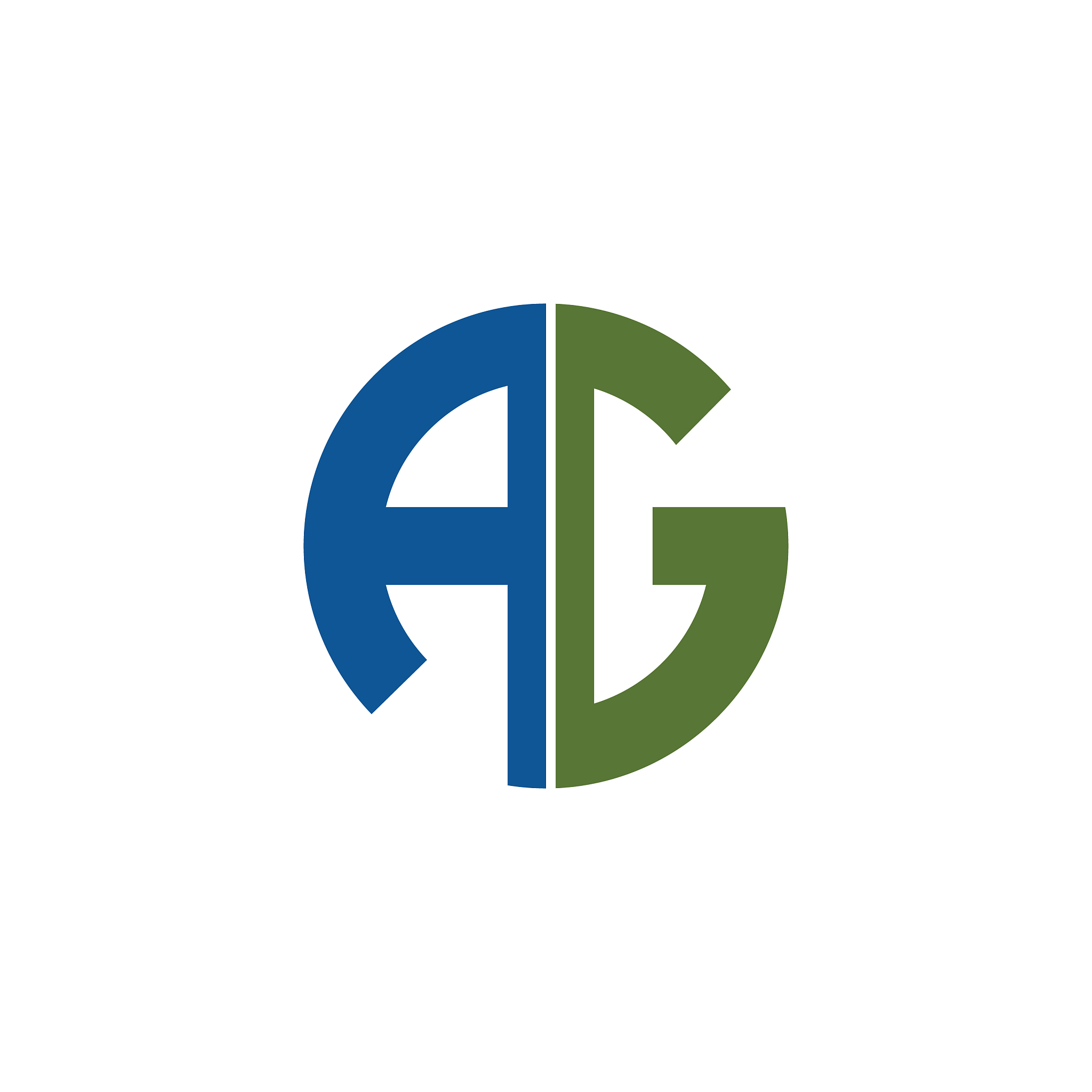 initial letter ag or ga logo design template