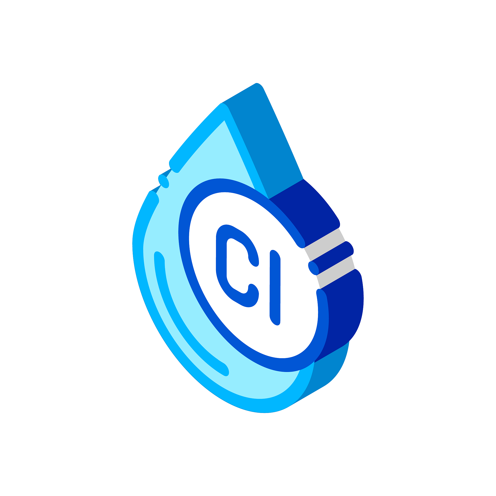 water cistern tower isometric icon vector illustration