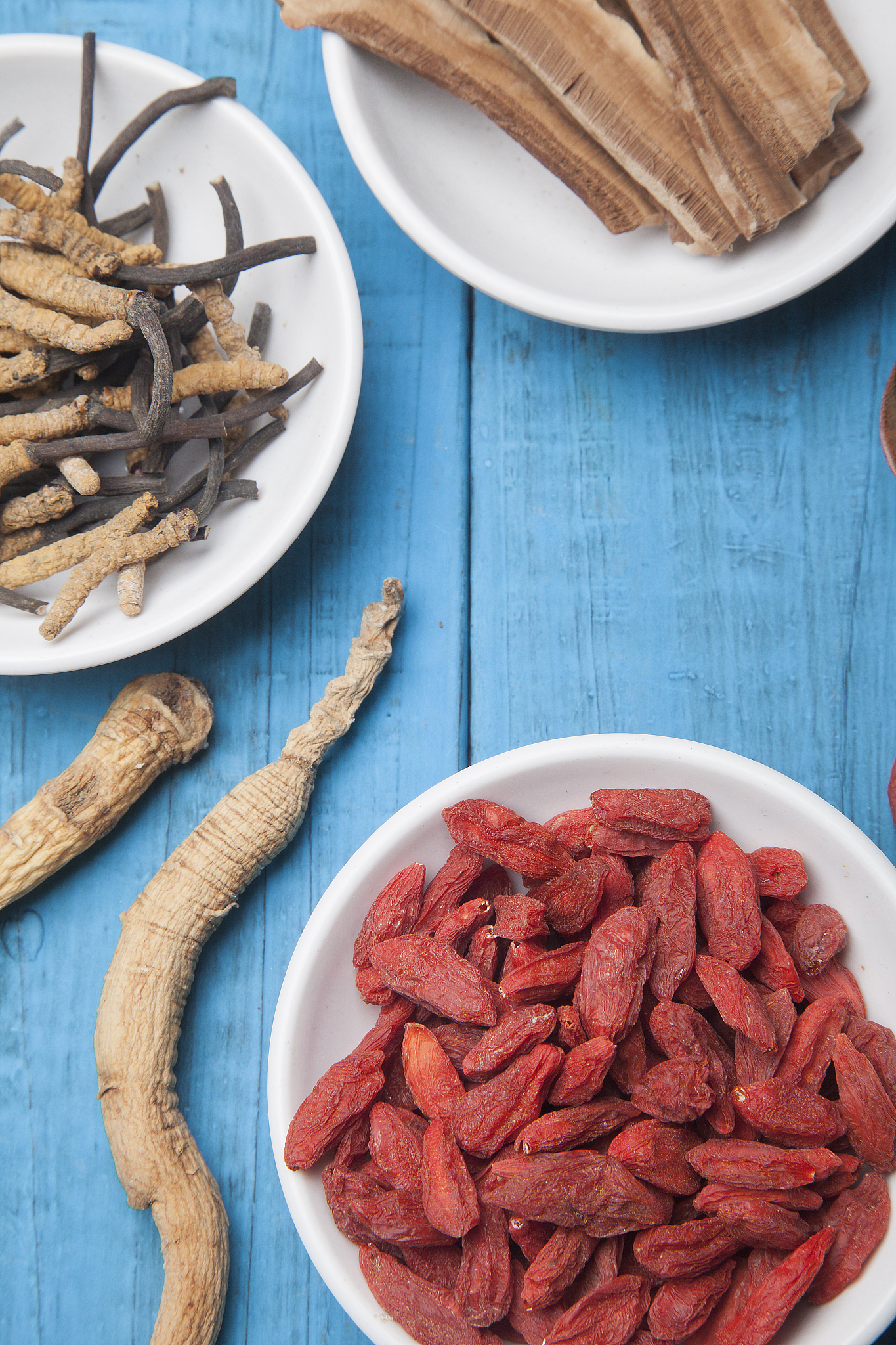 人参桑葚红枣枸杞覆盆子有什么功效，