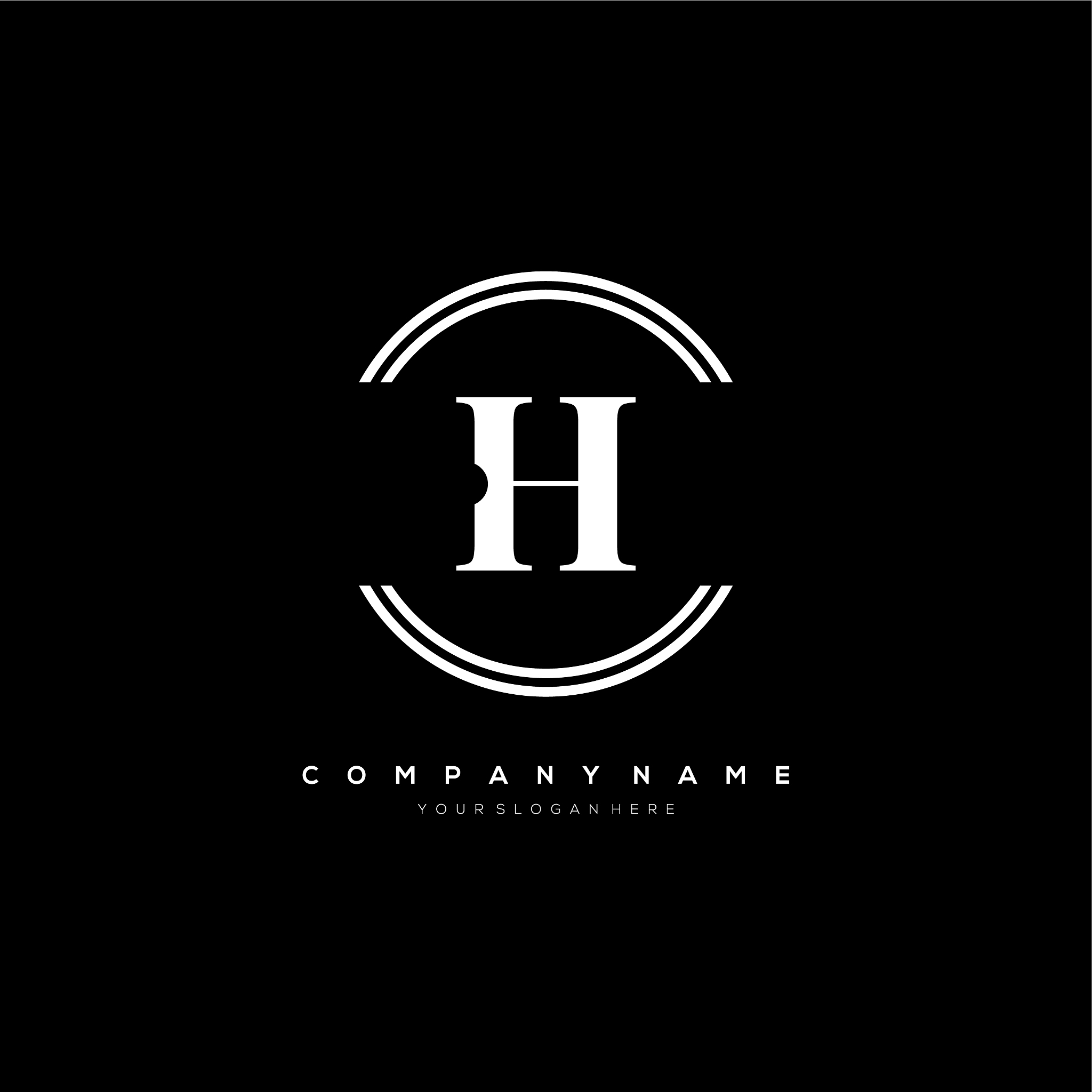 h letter logo template