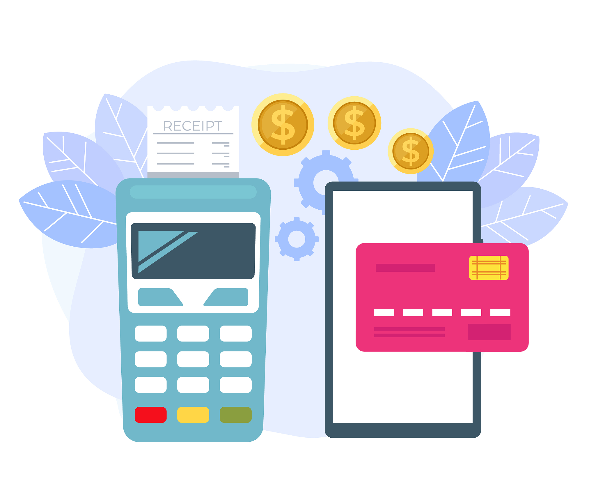 online mobile payment transaction terminal concept. vector flat 