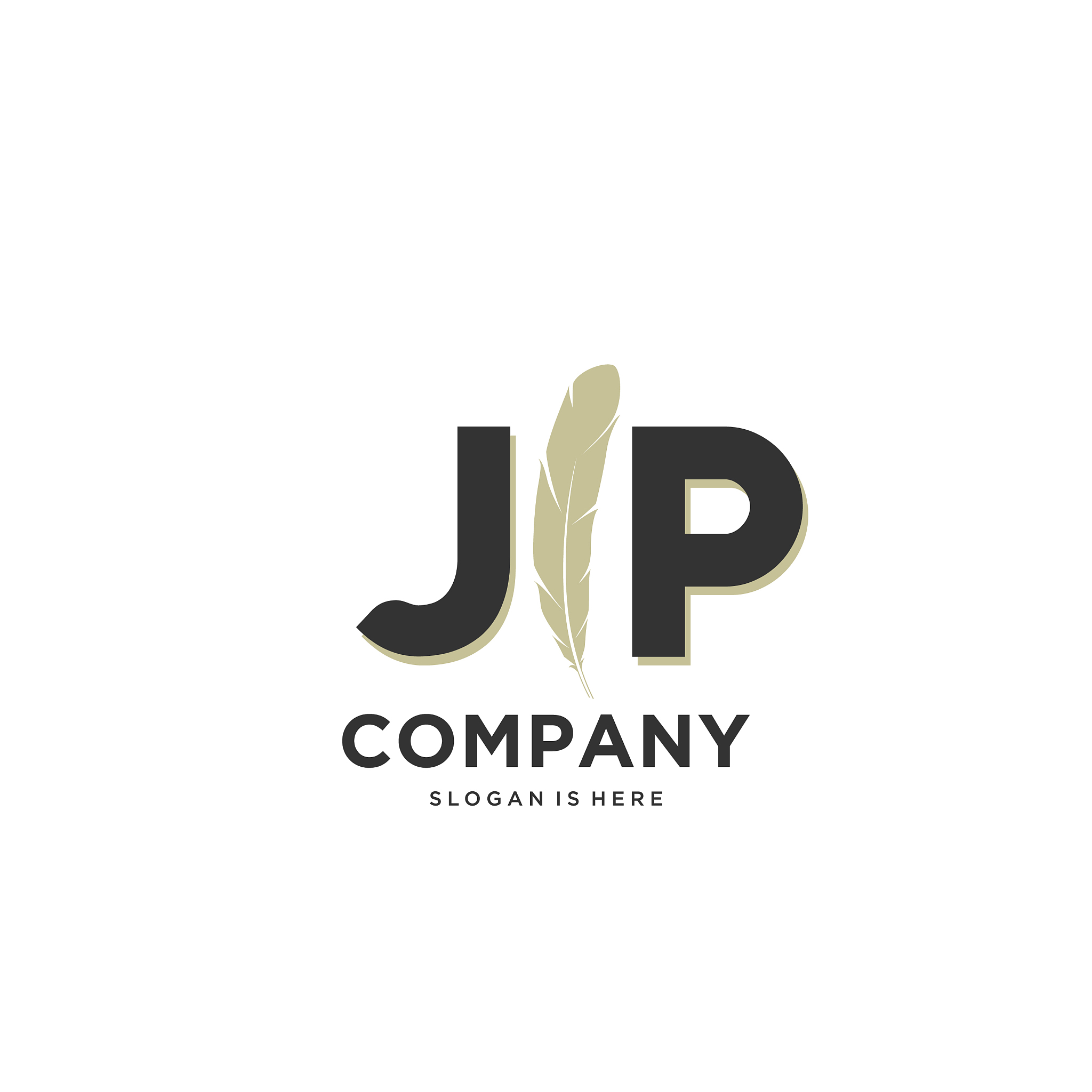initial jp letter unique attractive creative