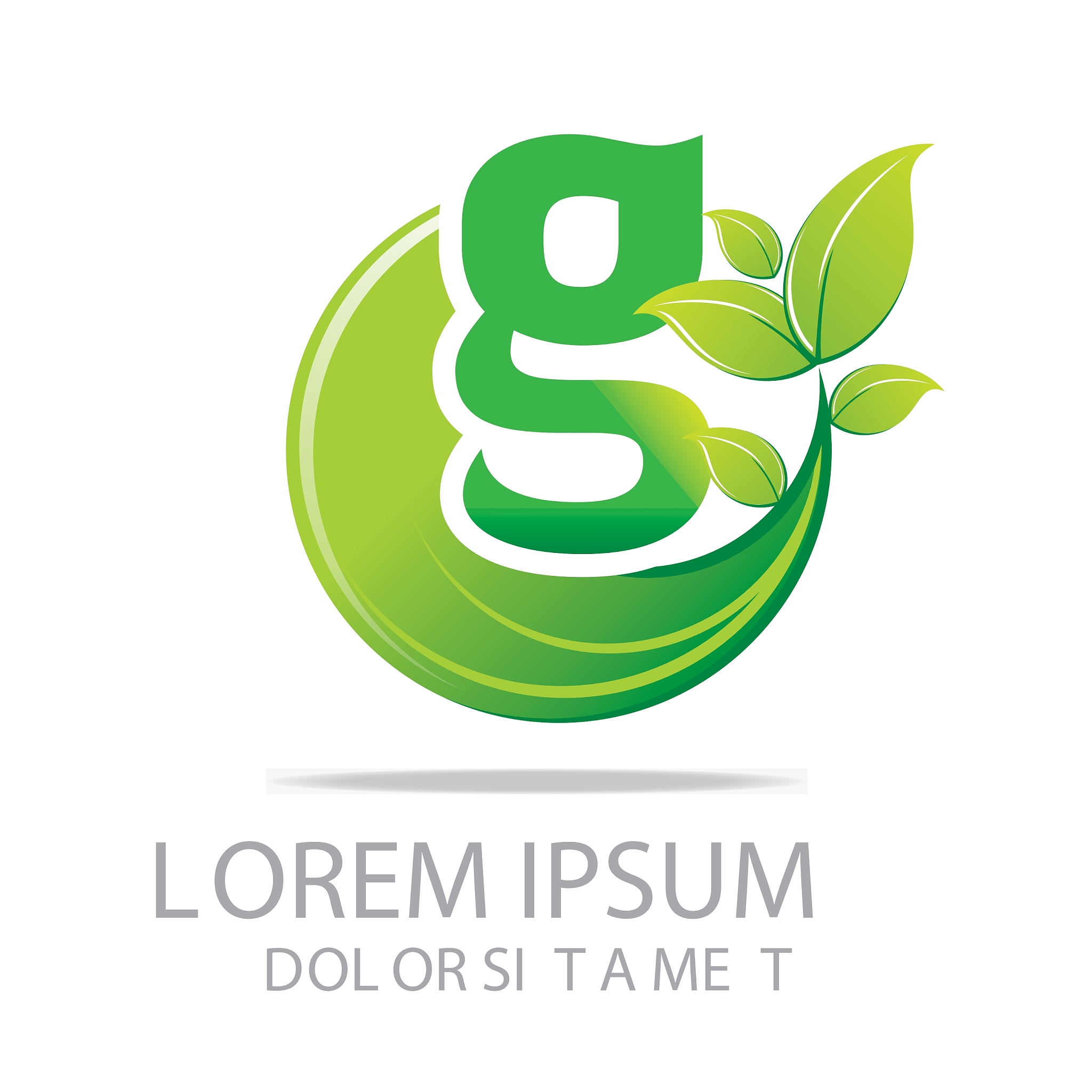 letter g design element eco leaves