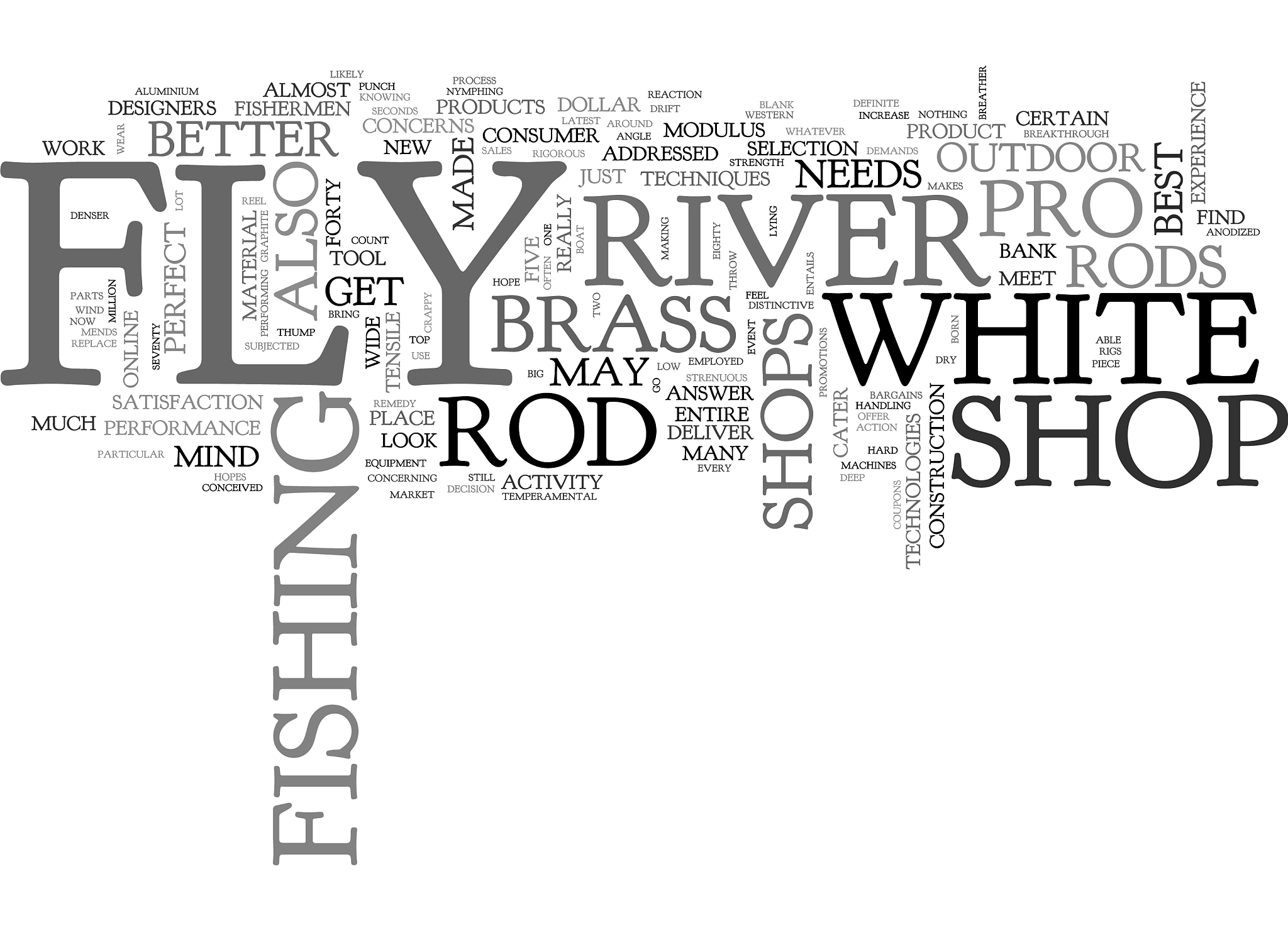 white river fly shop fly rods text word cloud