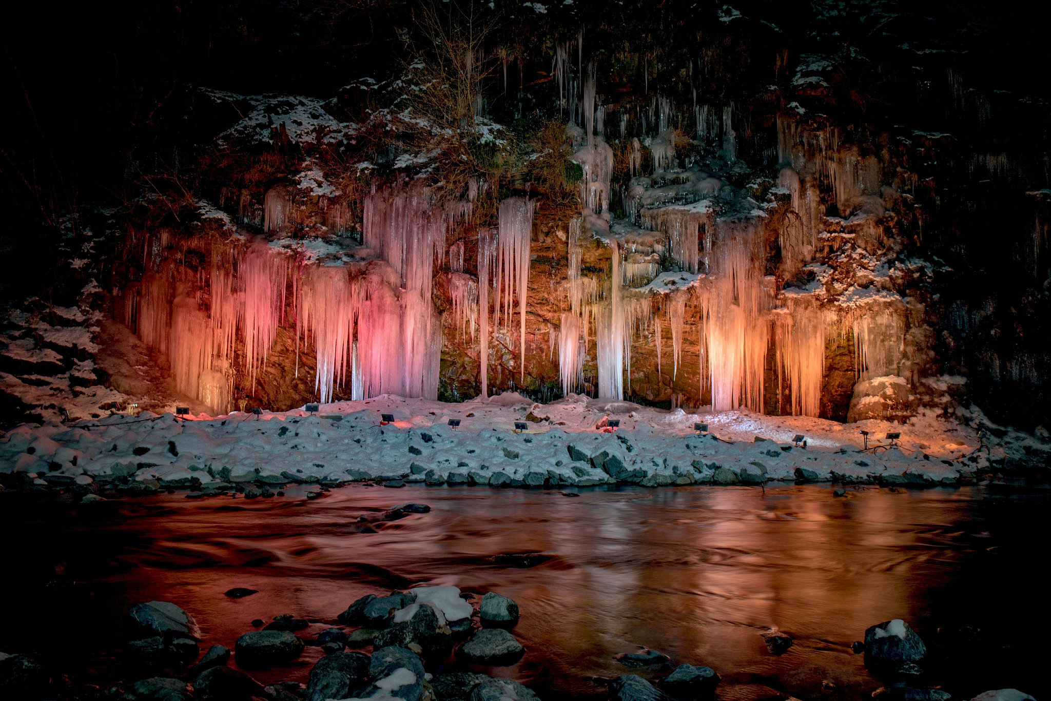 view of cave in winter