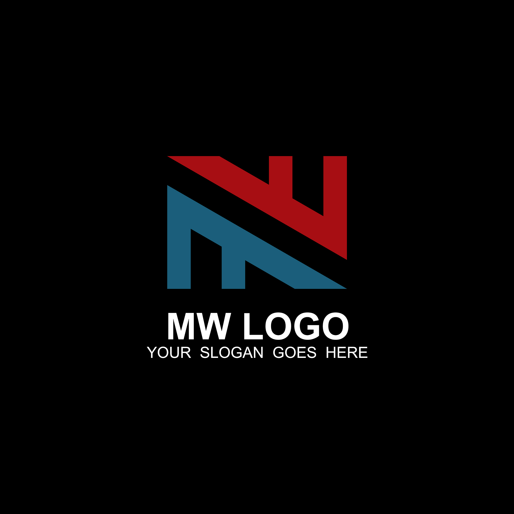 mw letter initial logo design template