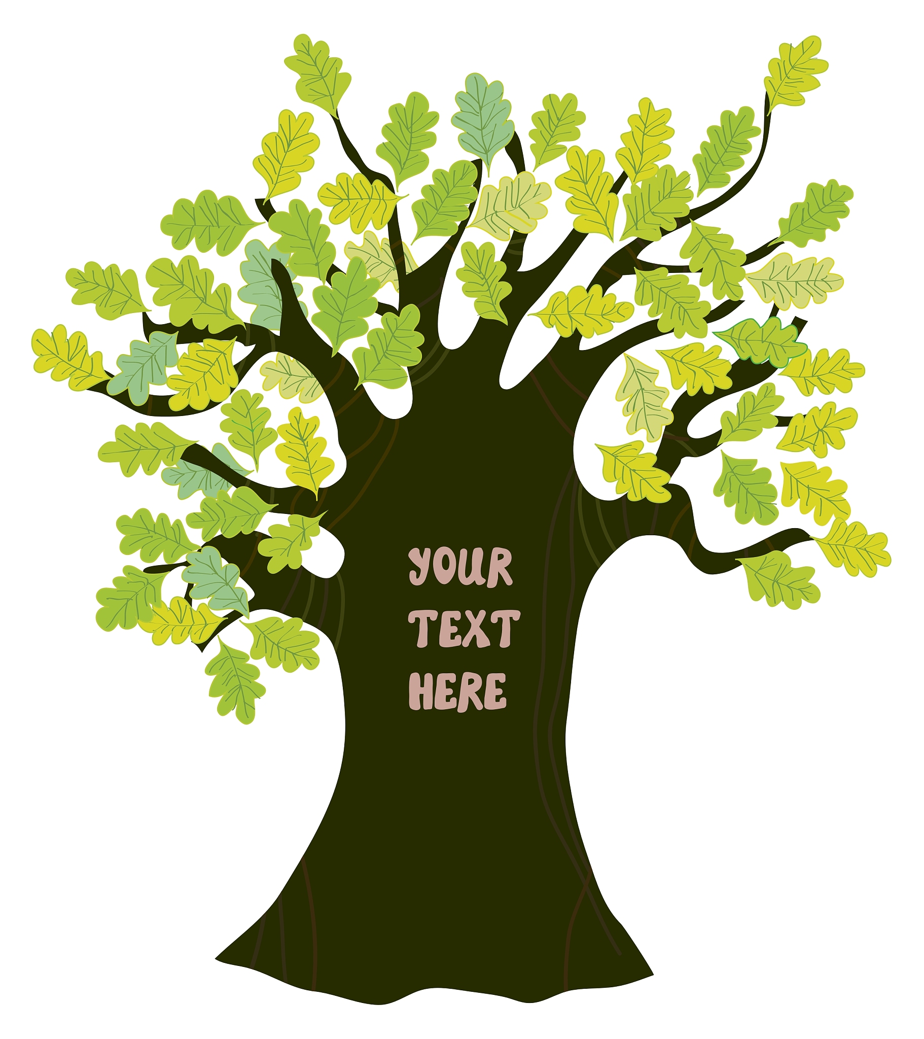 oak tree - frame for text funny design