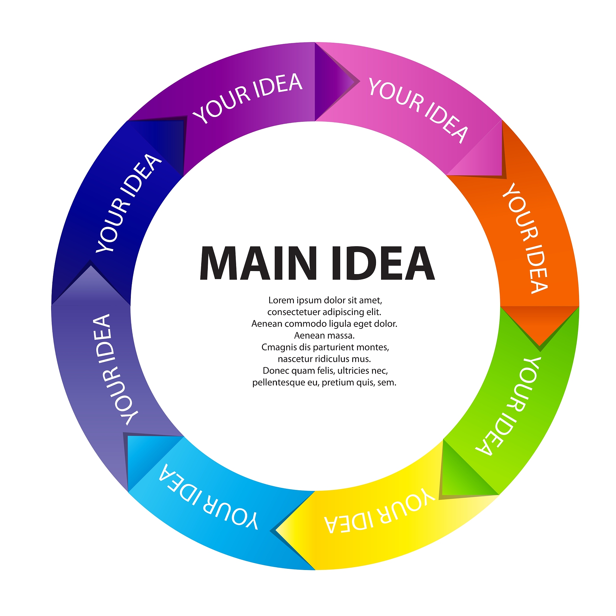 concept of colorful circular banners with arrows