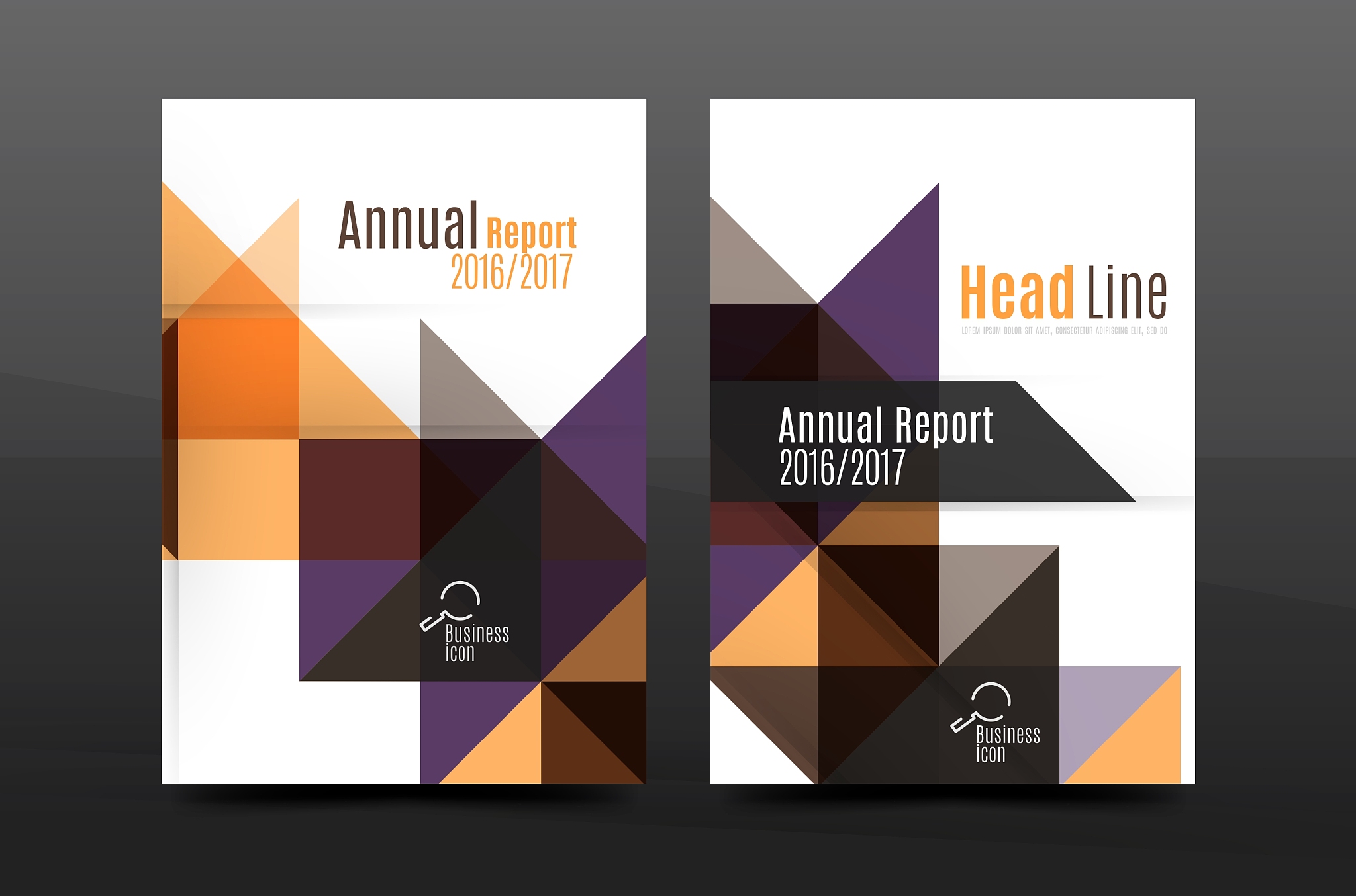 colorful geometry design annual report a4 cover