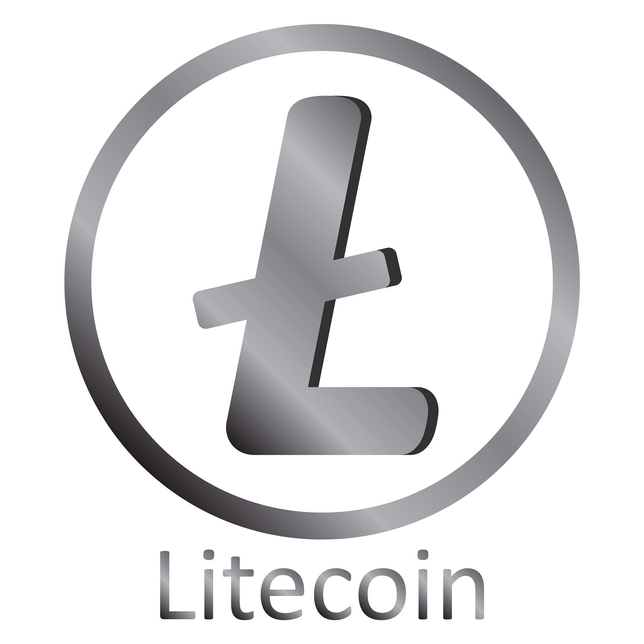 litecoin sign on white