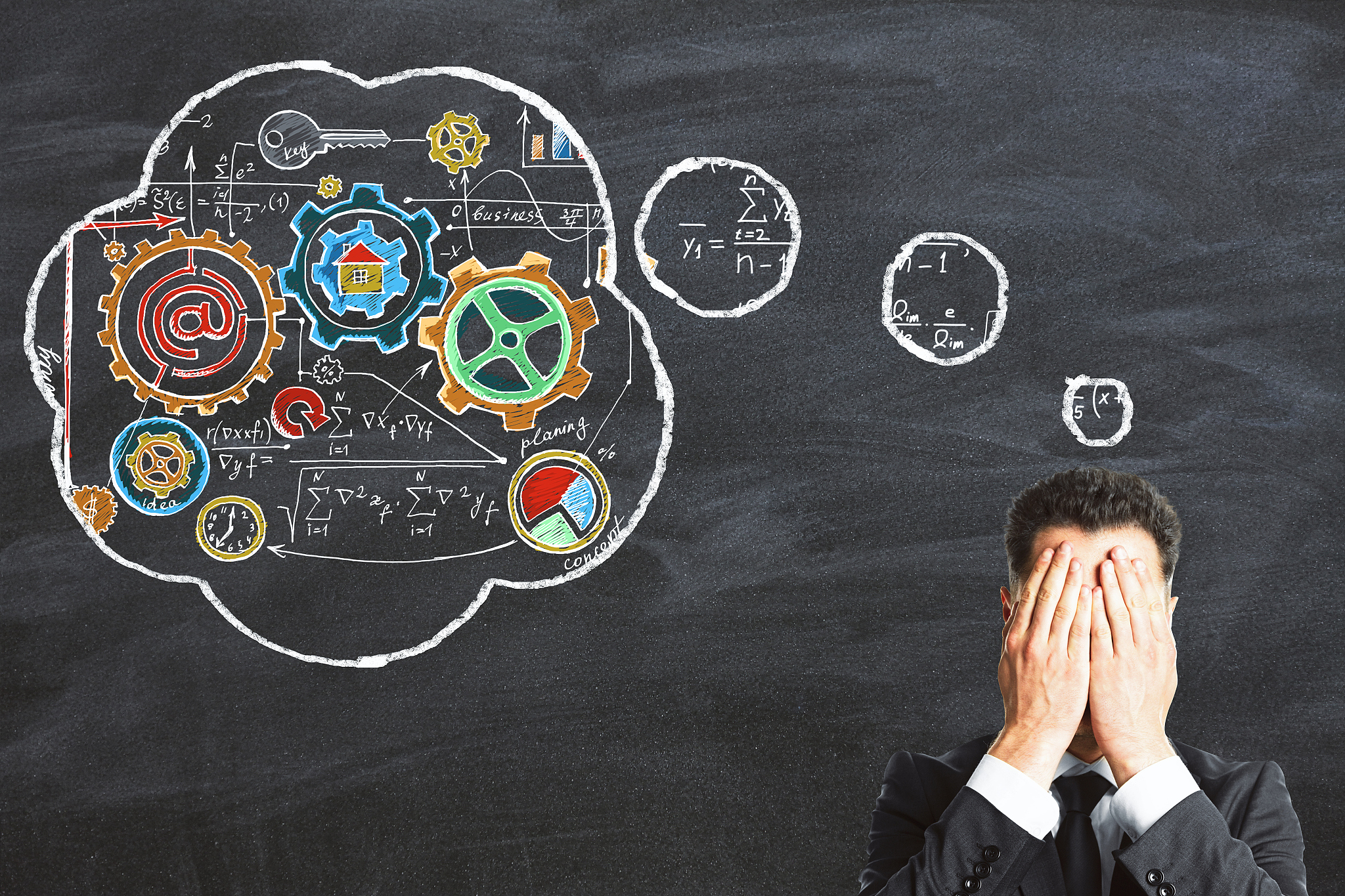 businessman invents a business development plan