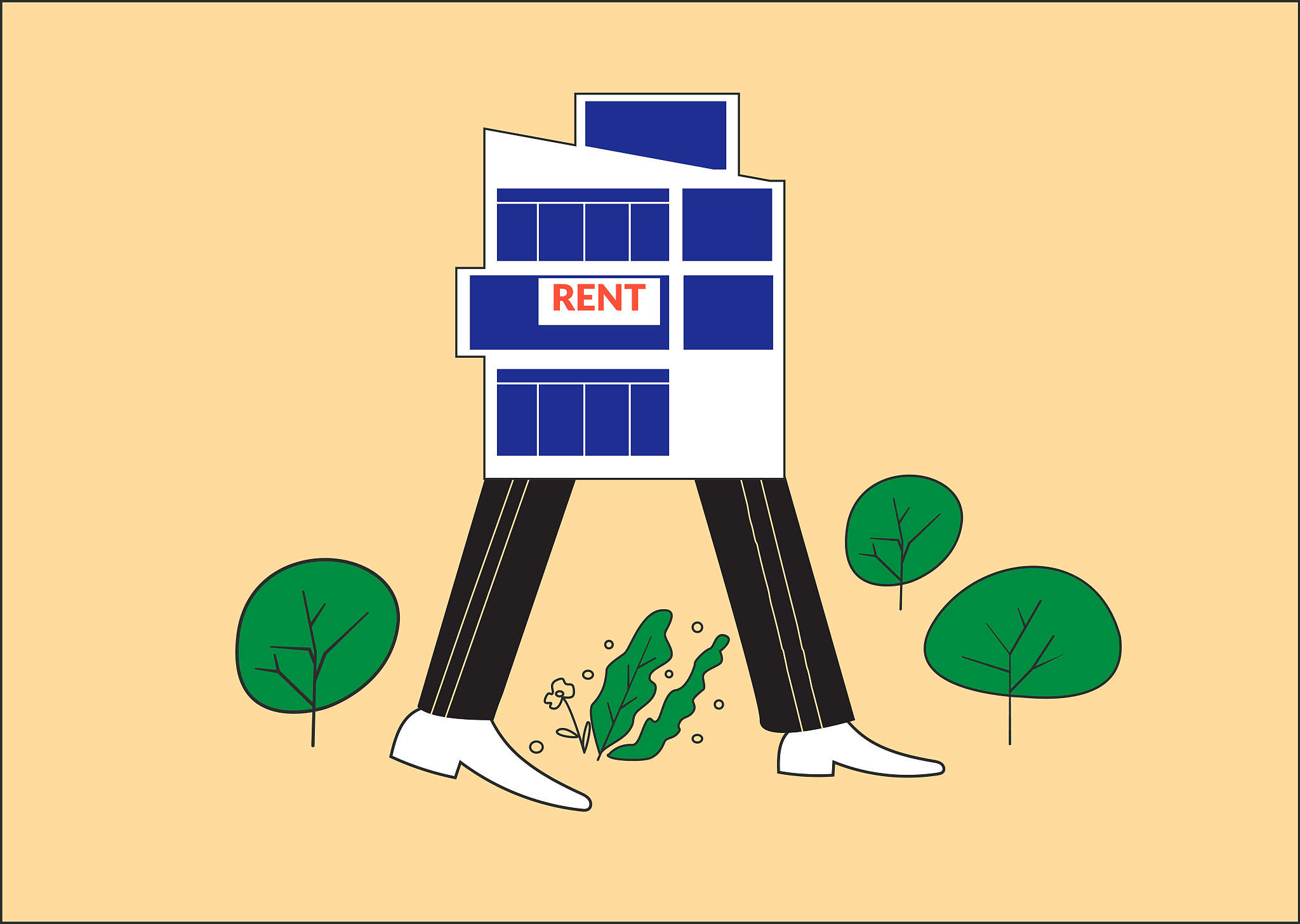 construction of a new house in the green zone. concept of real e