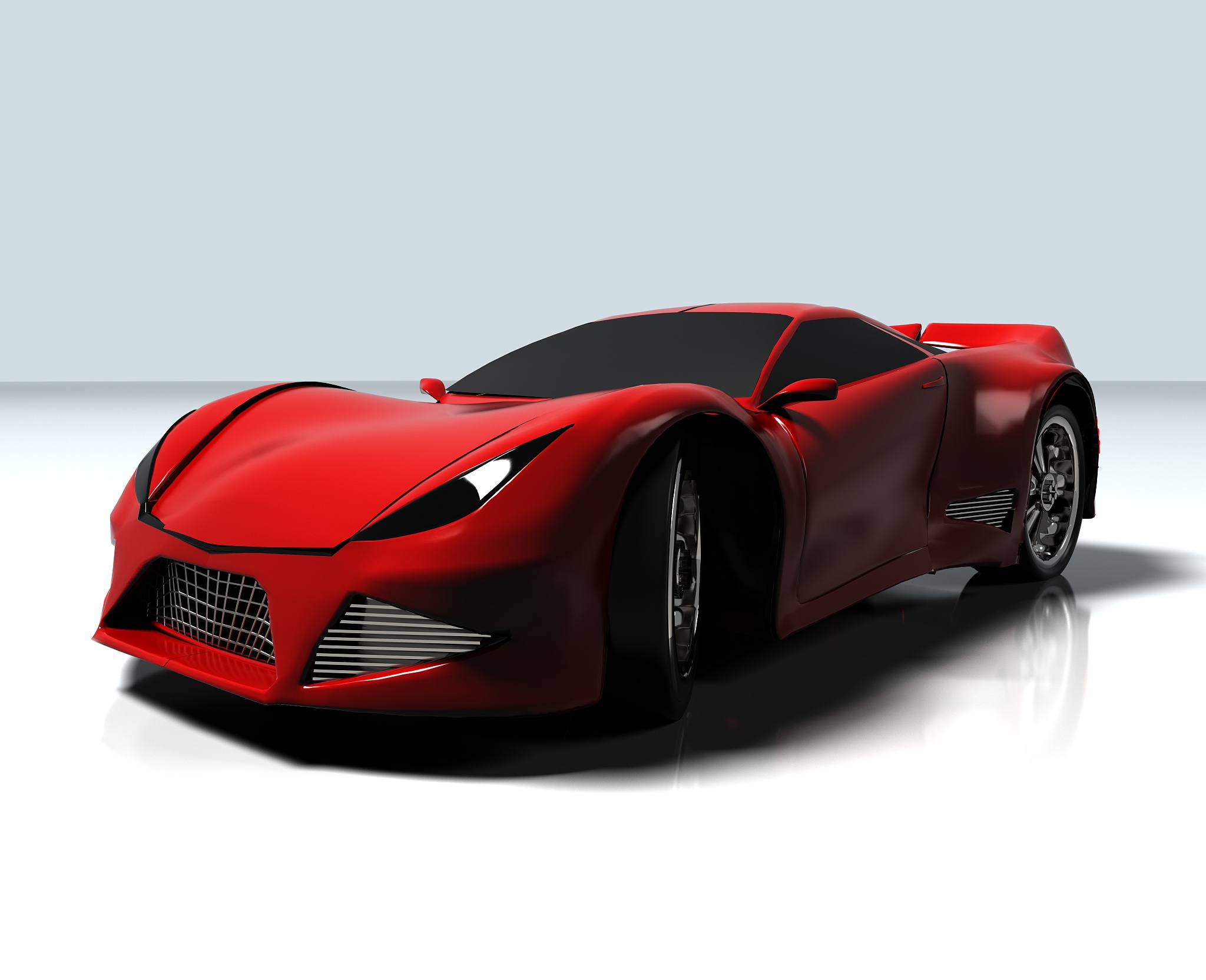 modern red sports car ,3d ,render.