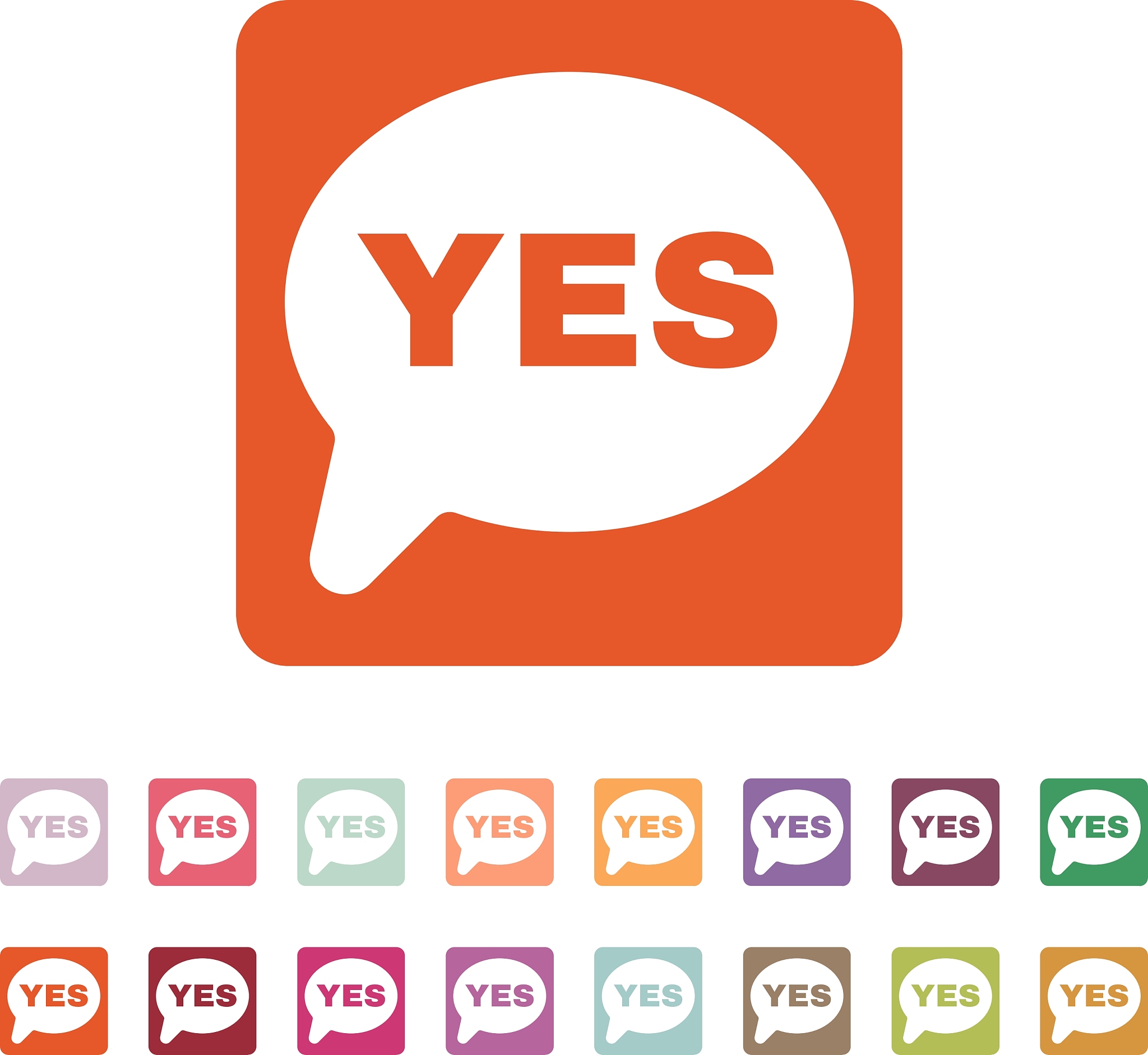 the yes speech bubble icon social network and web