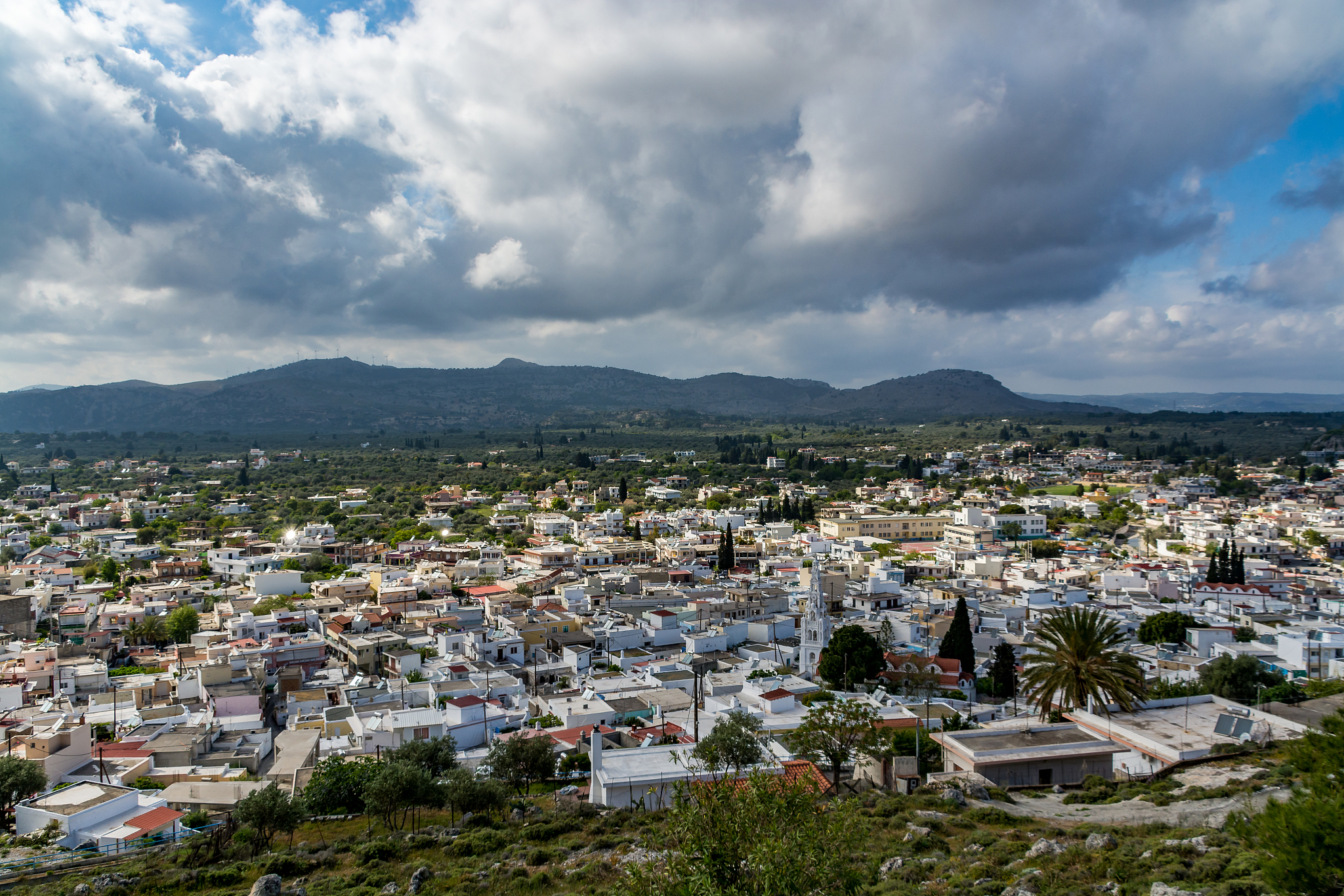cityscape of archangelos, rhodes island