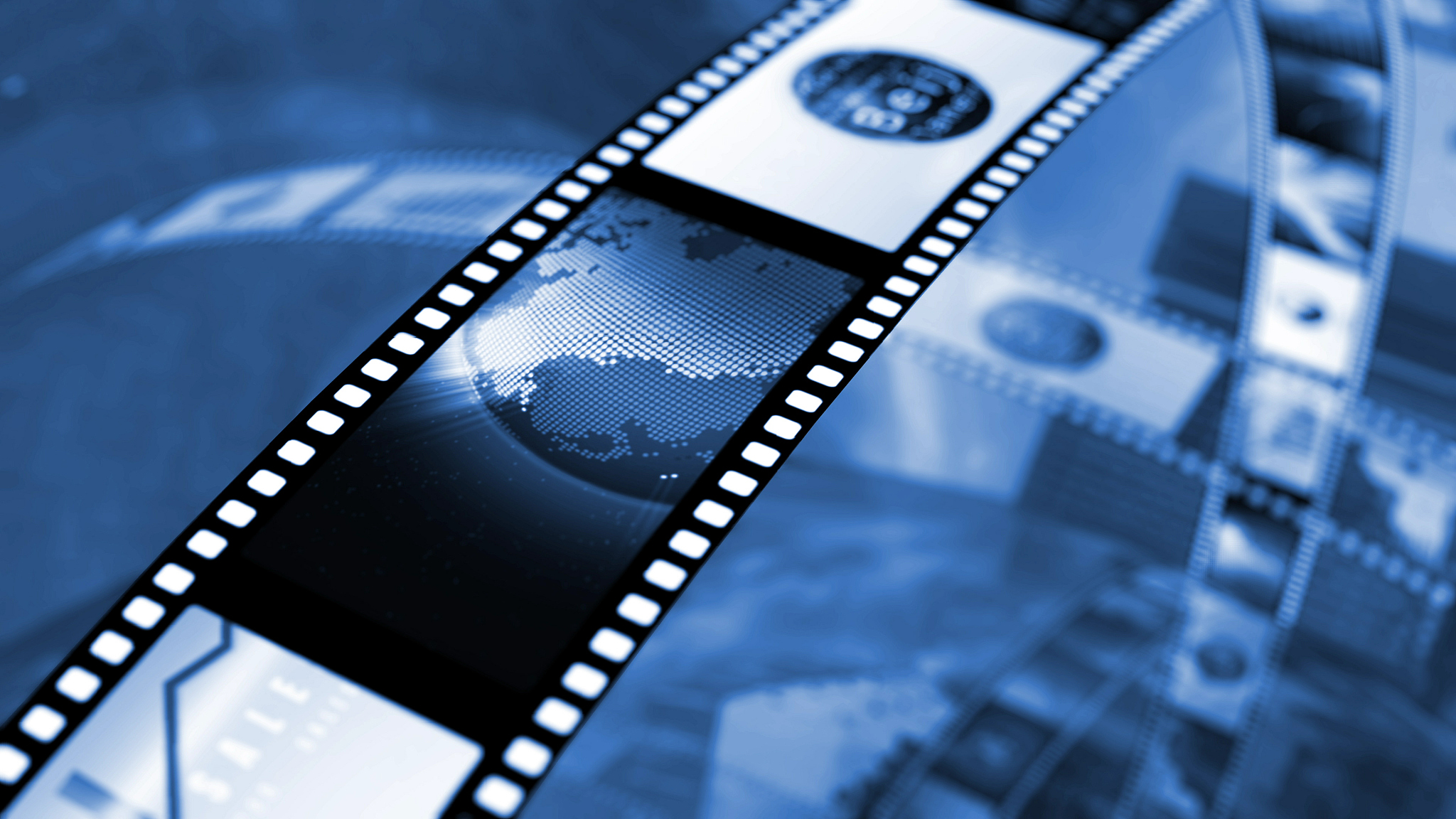 film strip of stock market news
