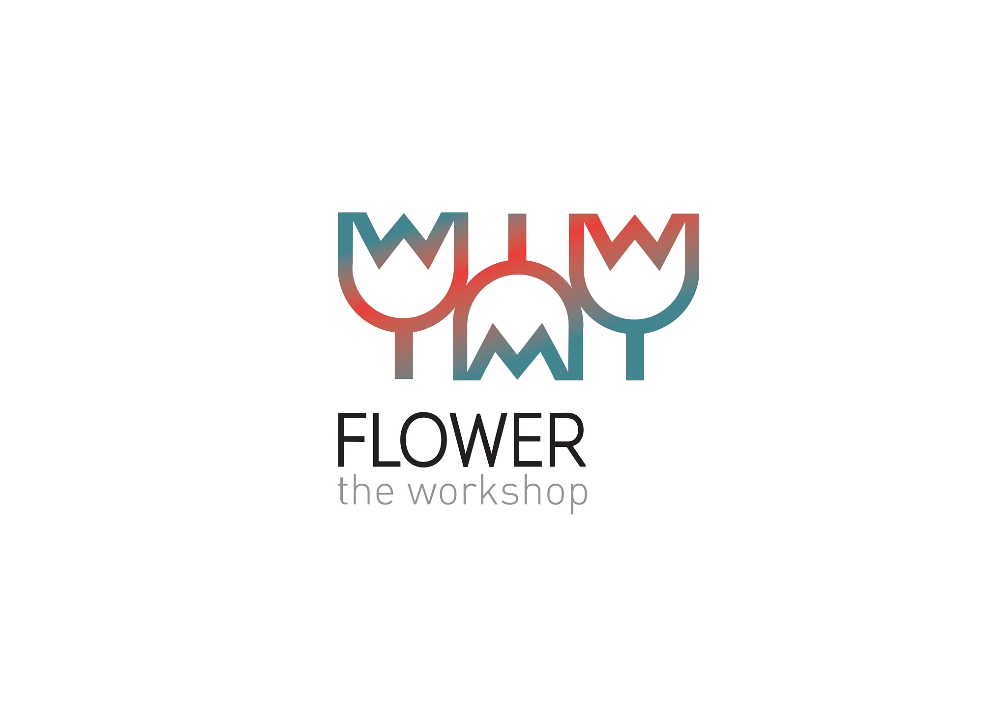 creative gradient logo on a floral studio