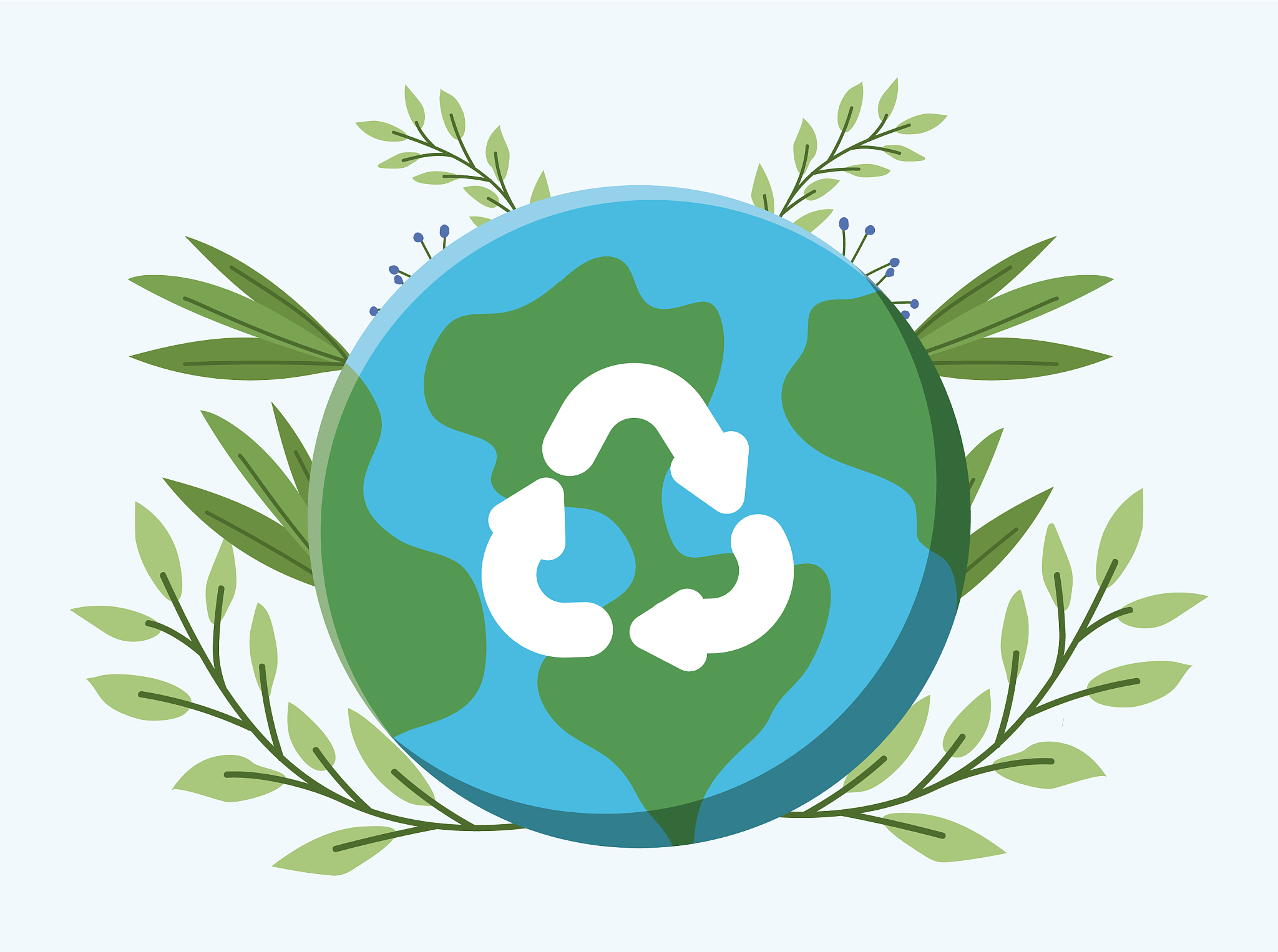 eco friendly scene with planet earth