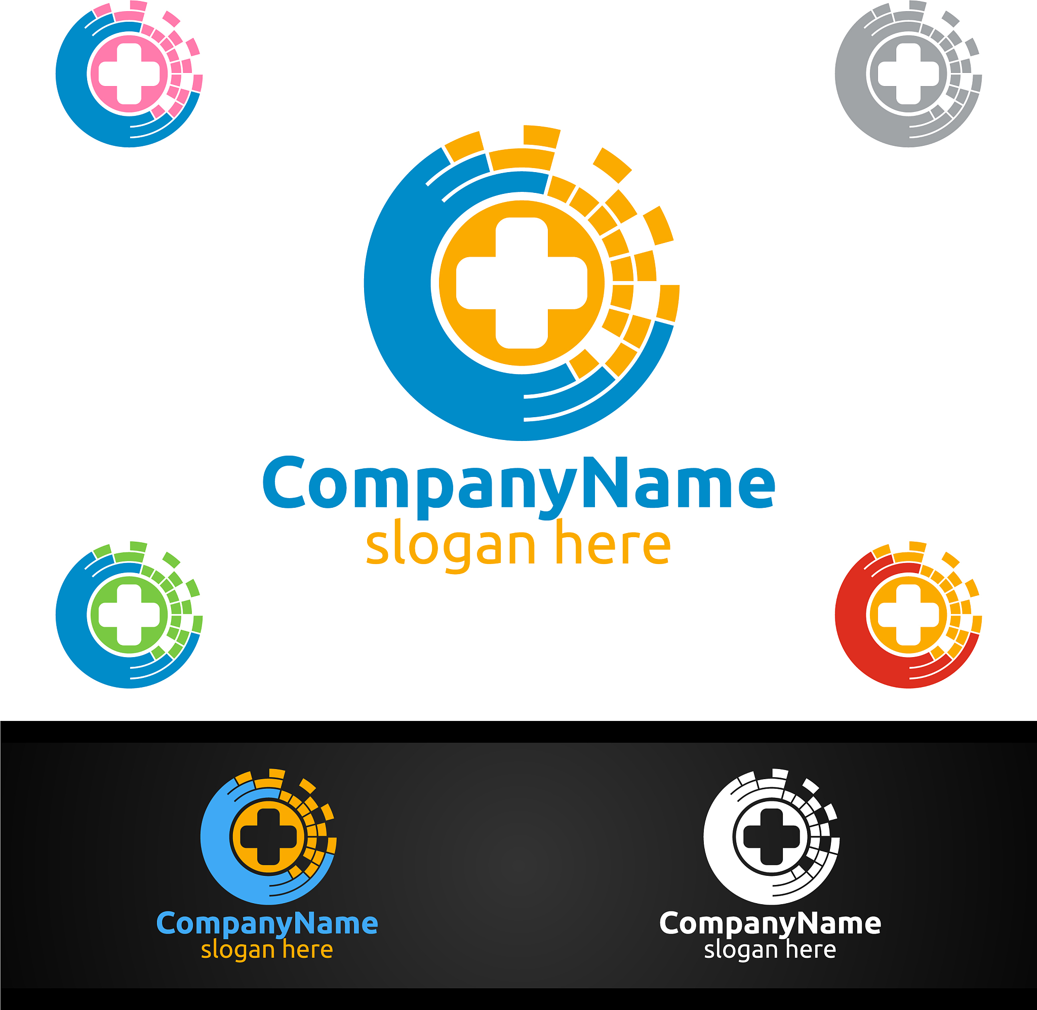 tech cross medical hospital logo for emergency