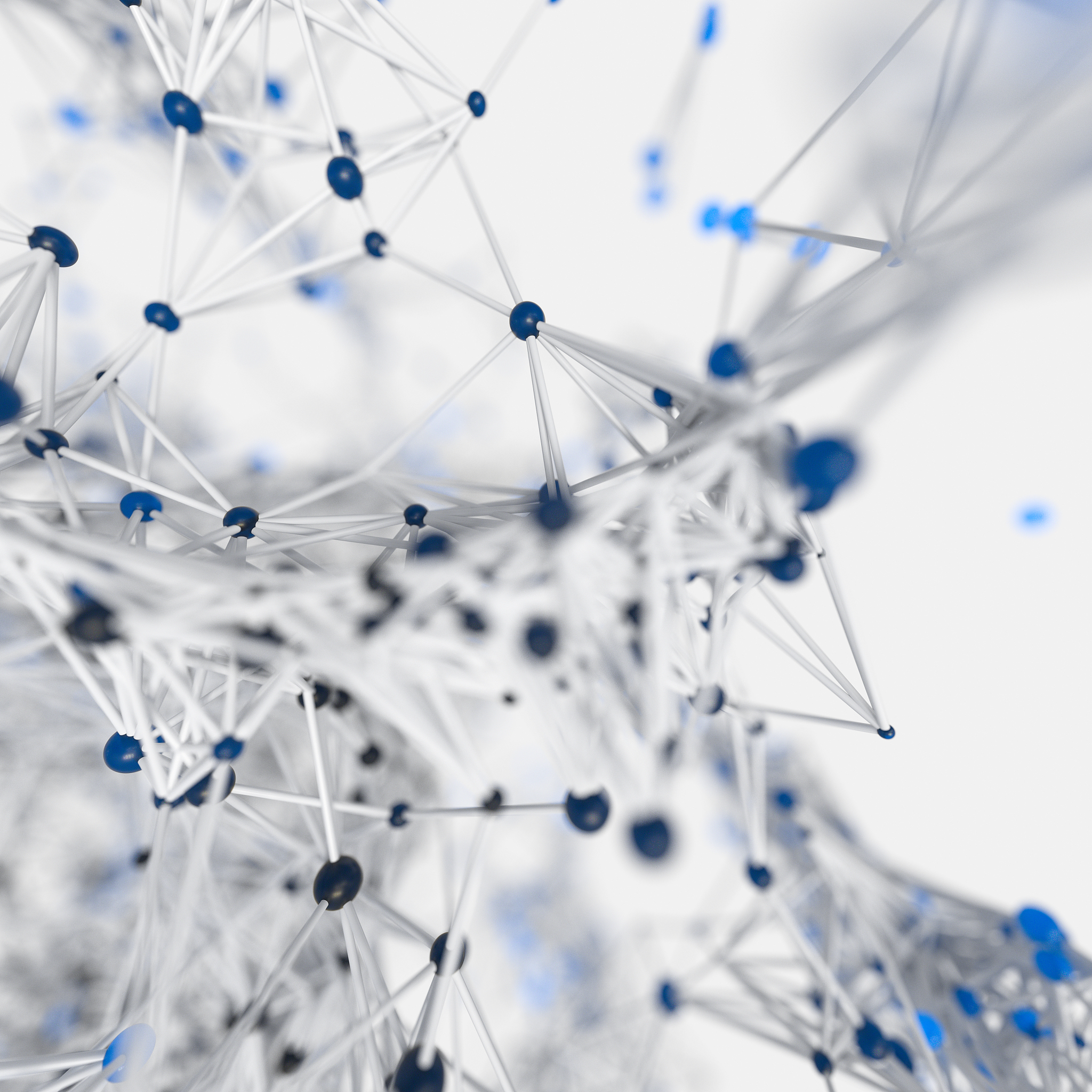 glowing nodes with variational lines, 3d rendering.