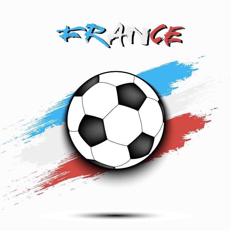 soccer ball and france flag