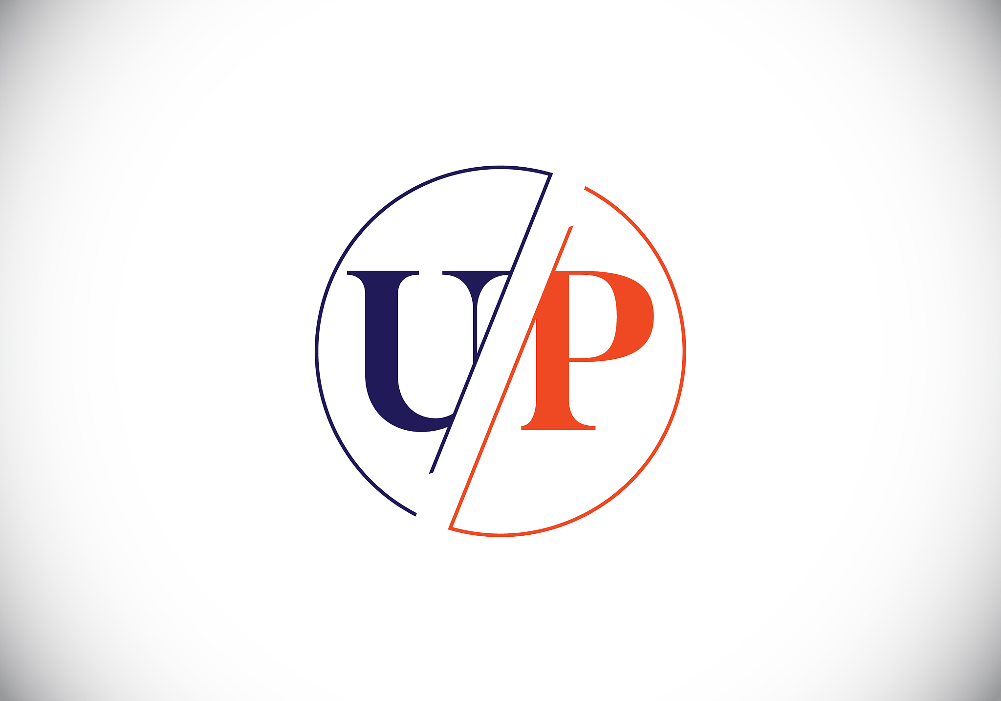 initial monogram letter u p logo design template