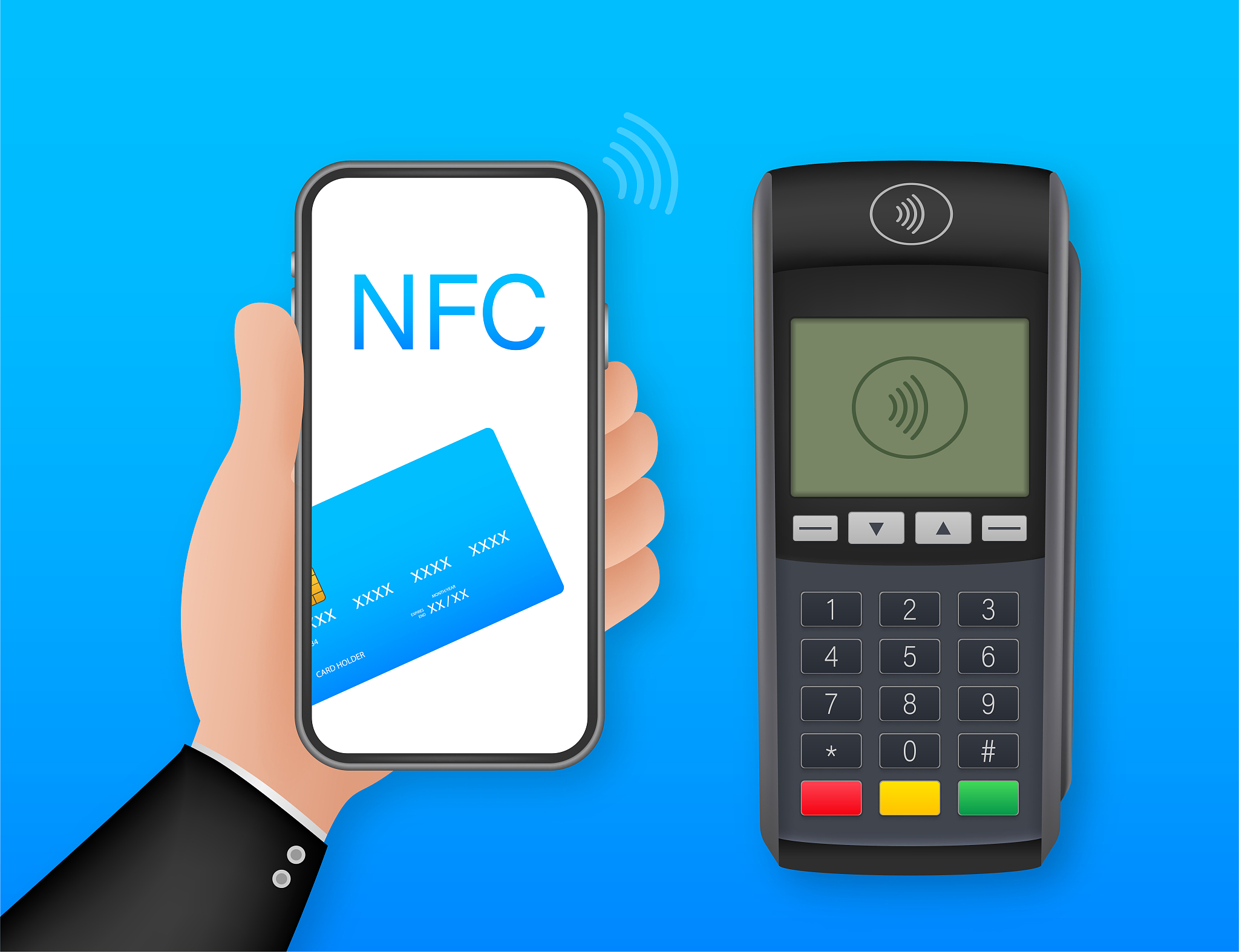 contactless payment methods mobile smart phone and wireless pos 