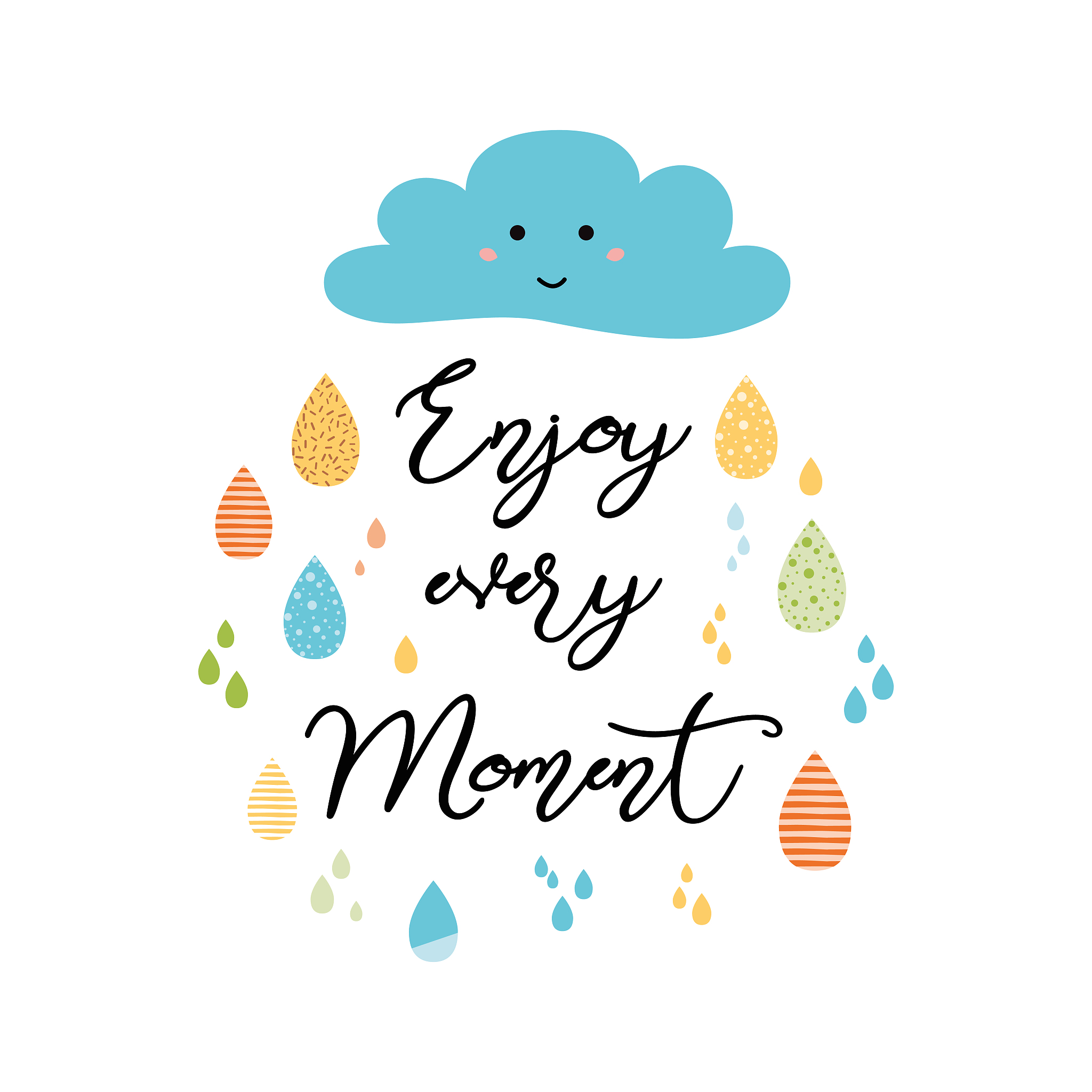 quote typographical poster template, vector design enjoy every m