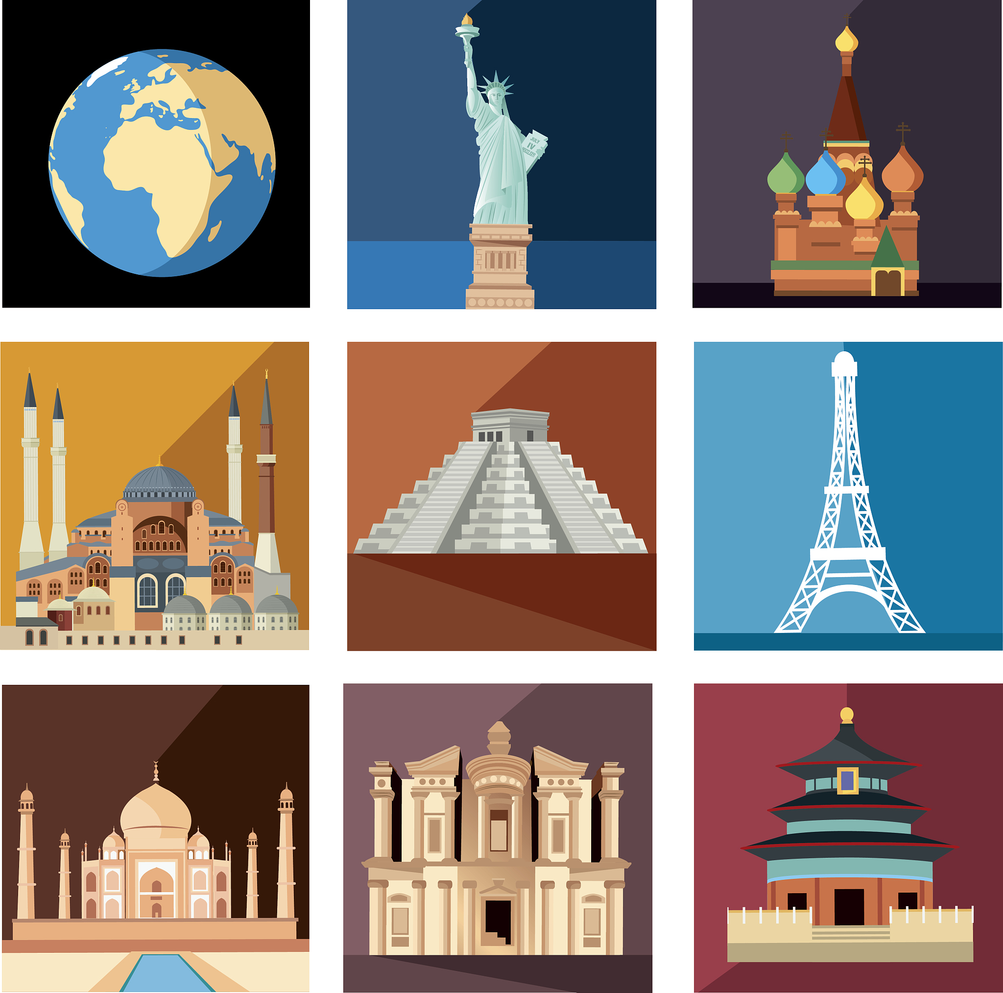 world travel symbols