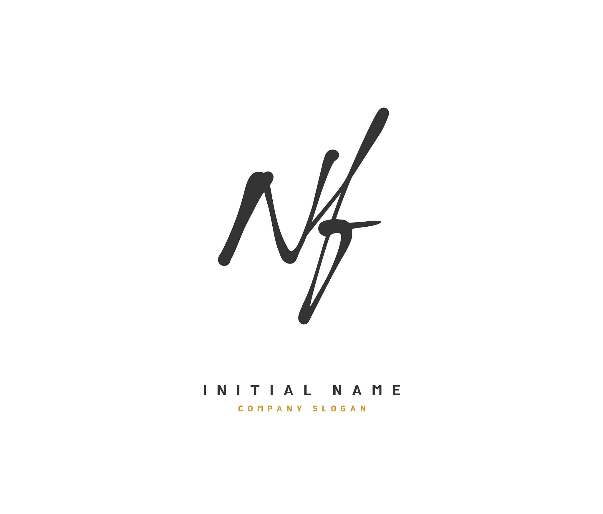 n f nf beauty initial logo handwriting logo of