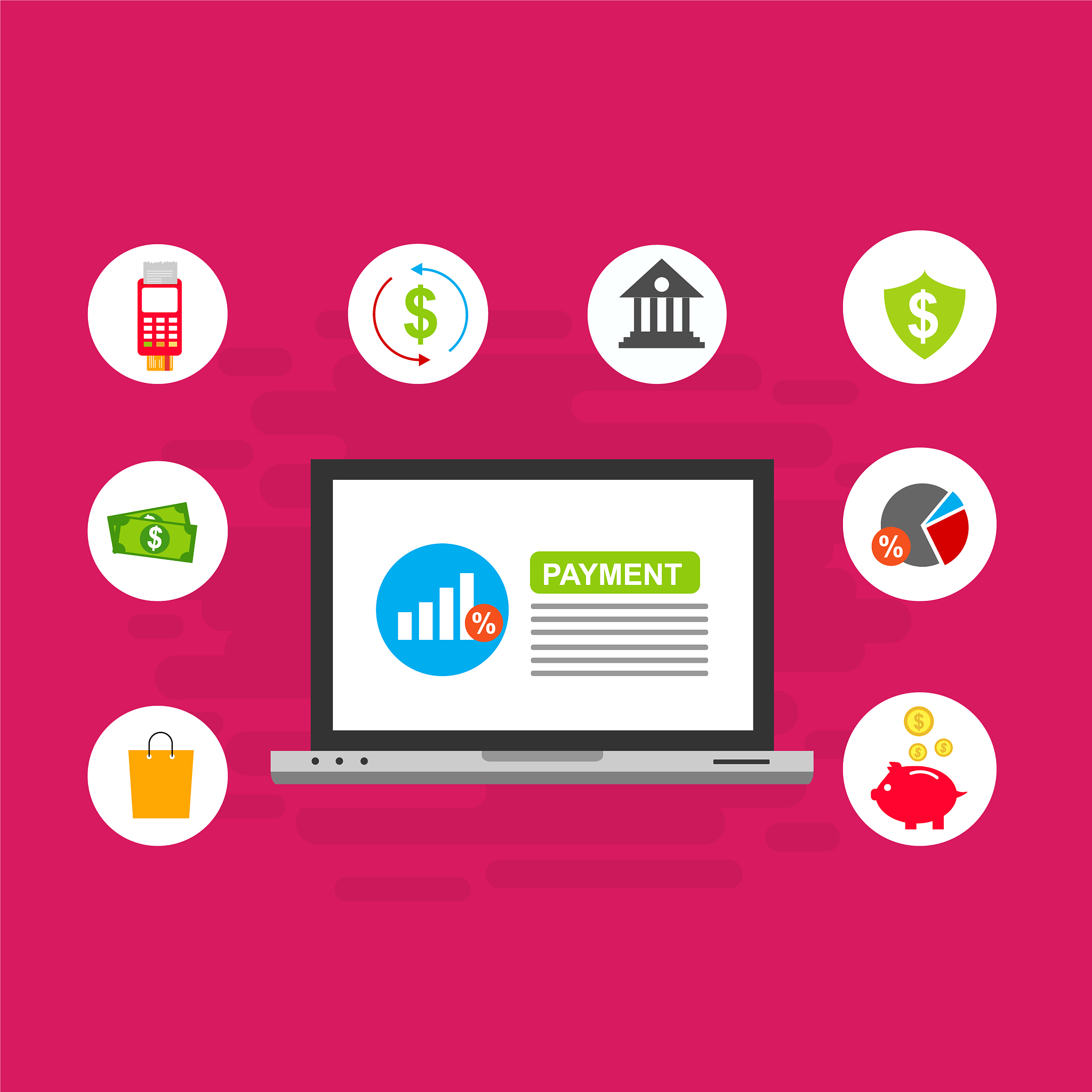 concept online and mobile payments for web page