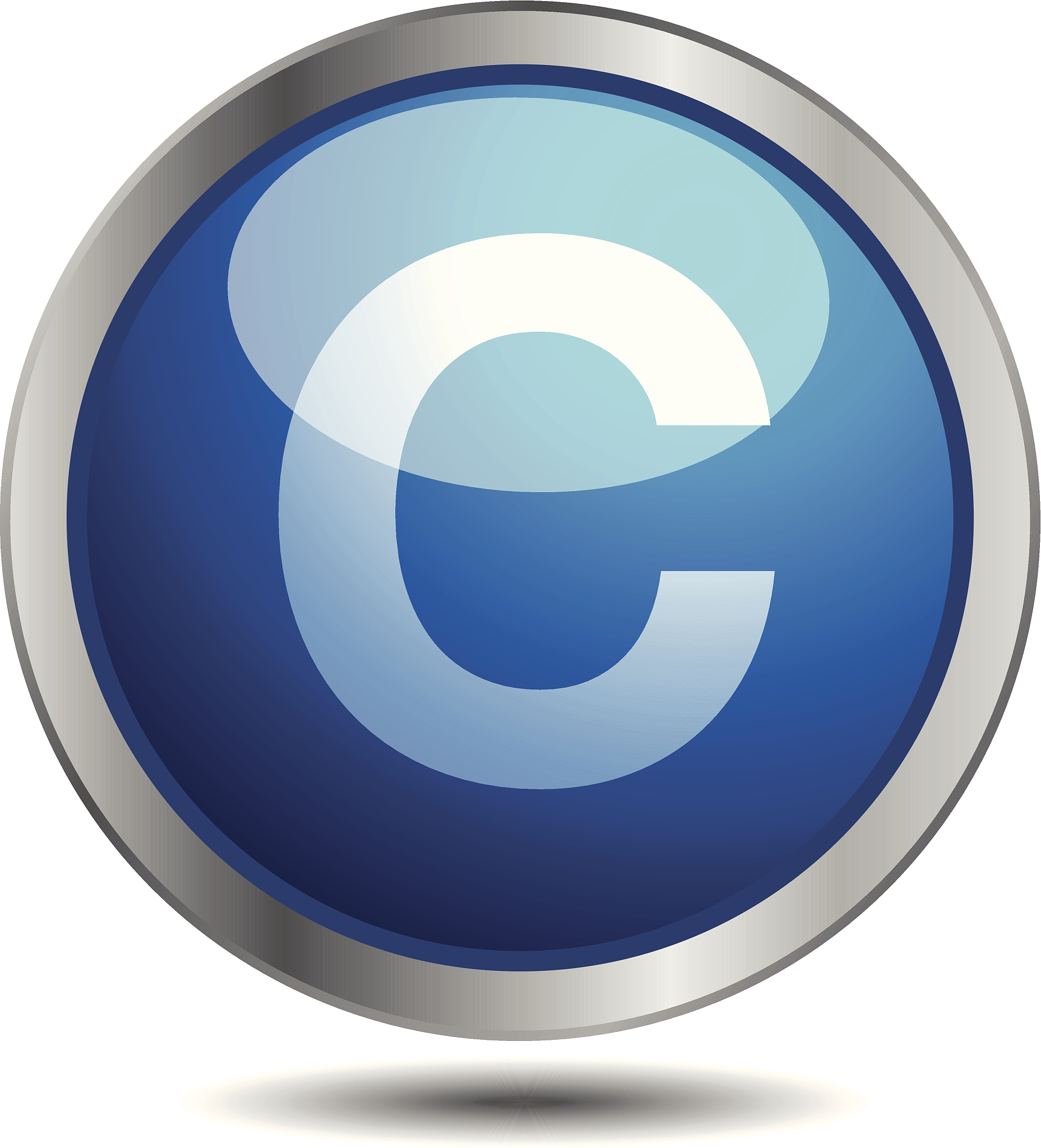 icon blue alphabet font c