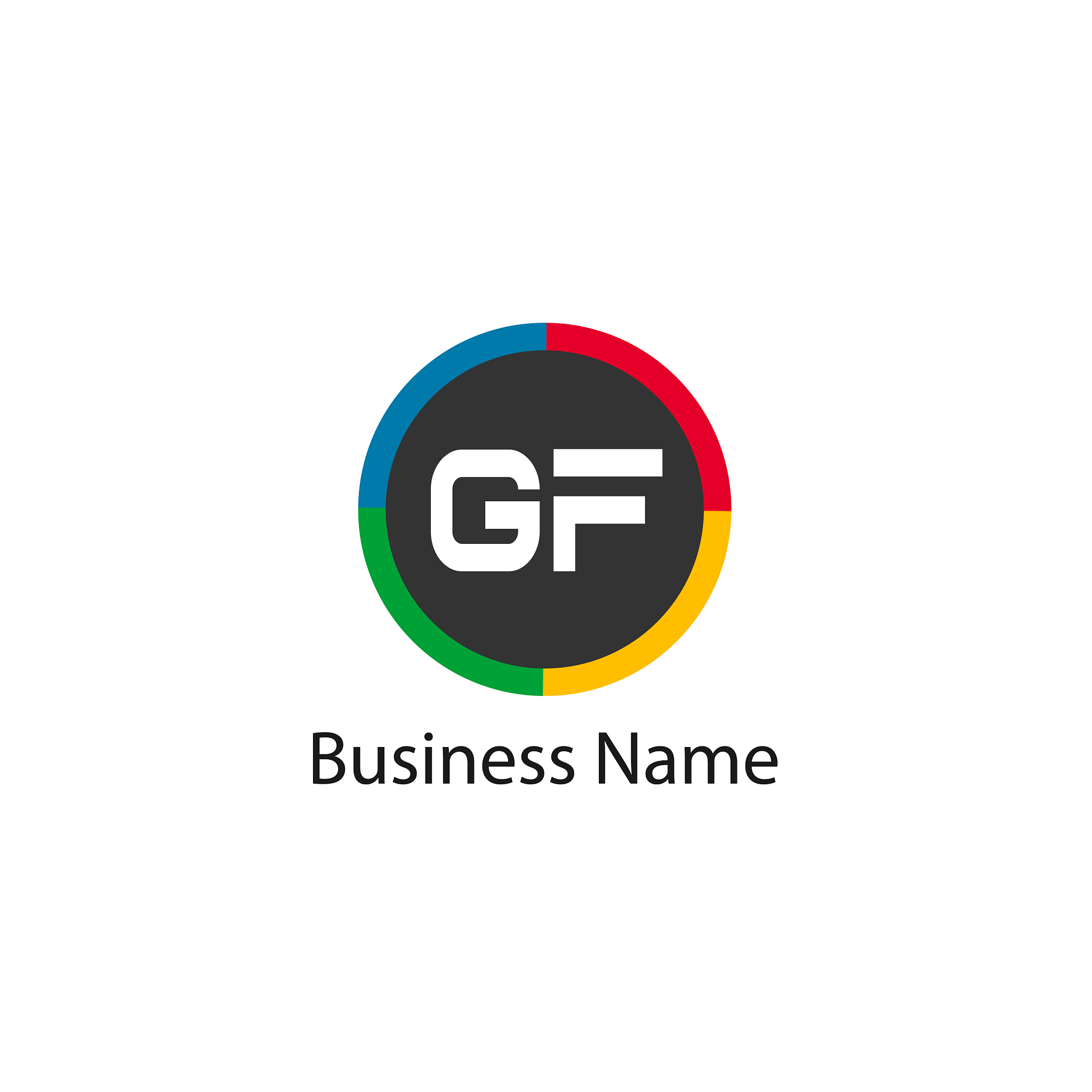initial letter gf logo template design