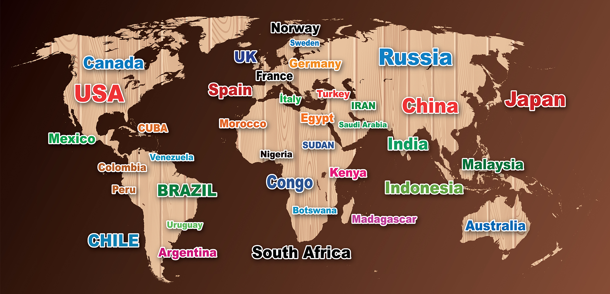 world countries map