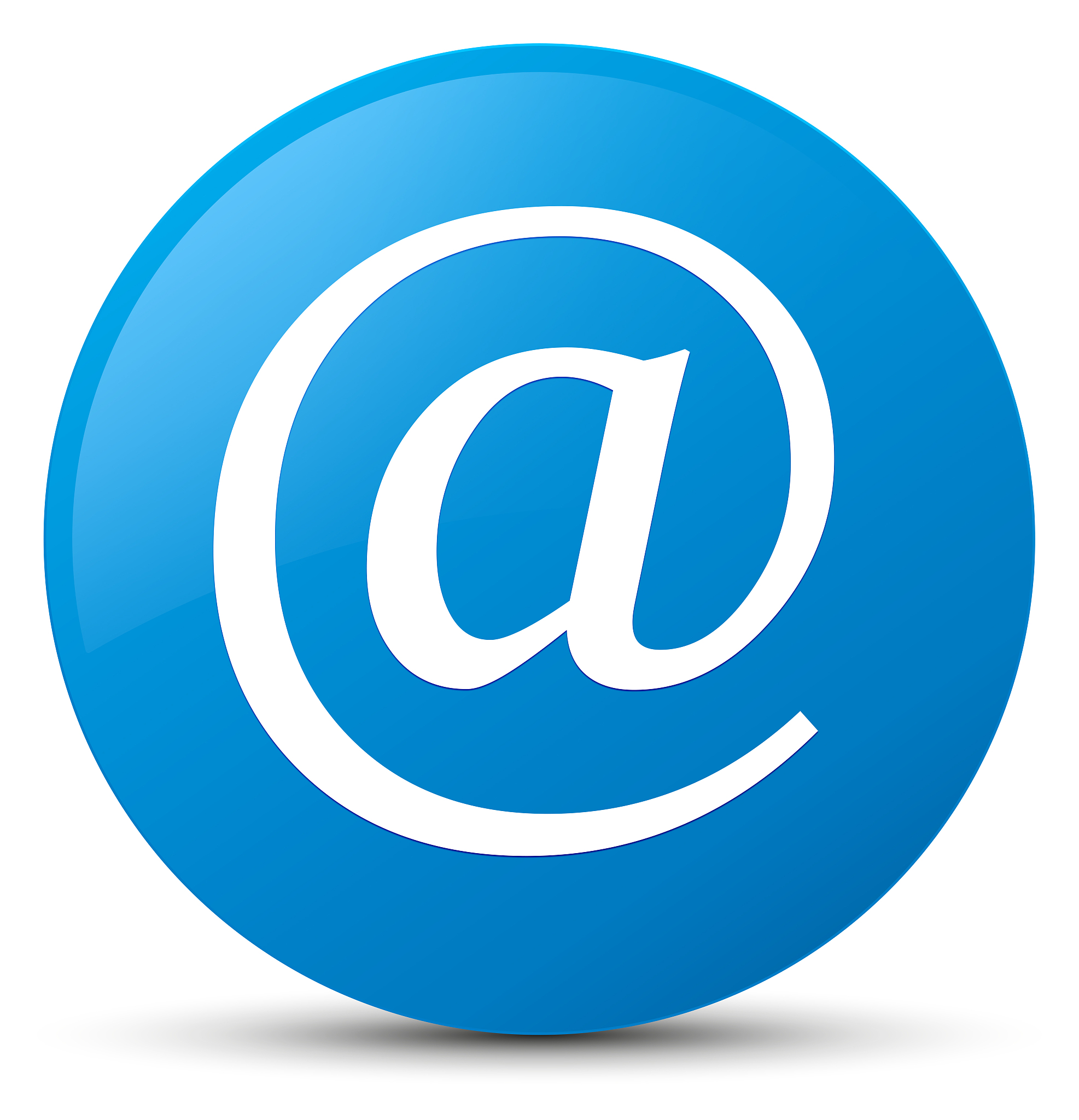 email address icon cyan blue round button