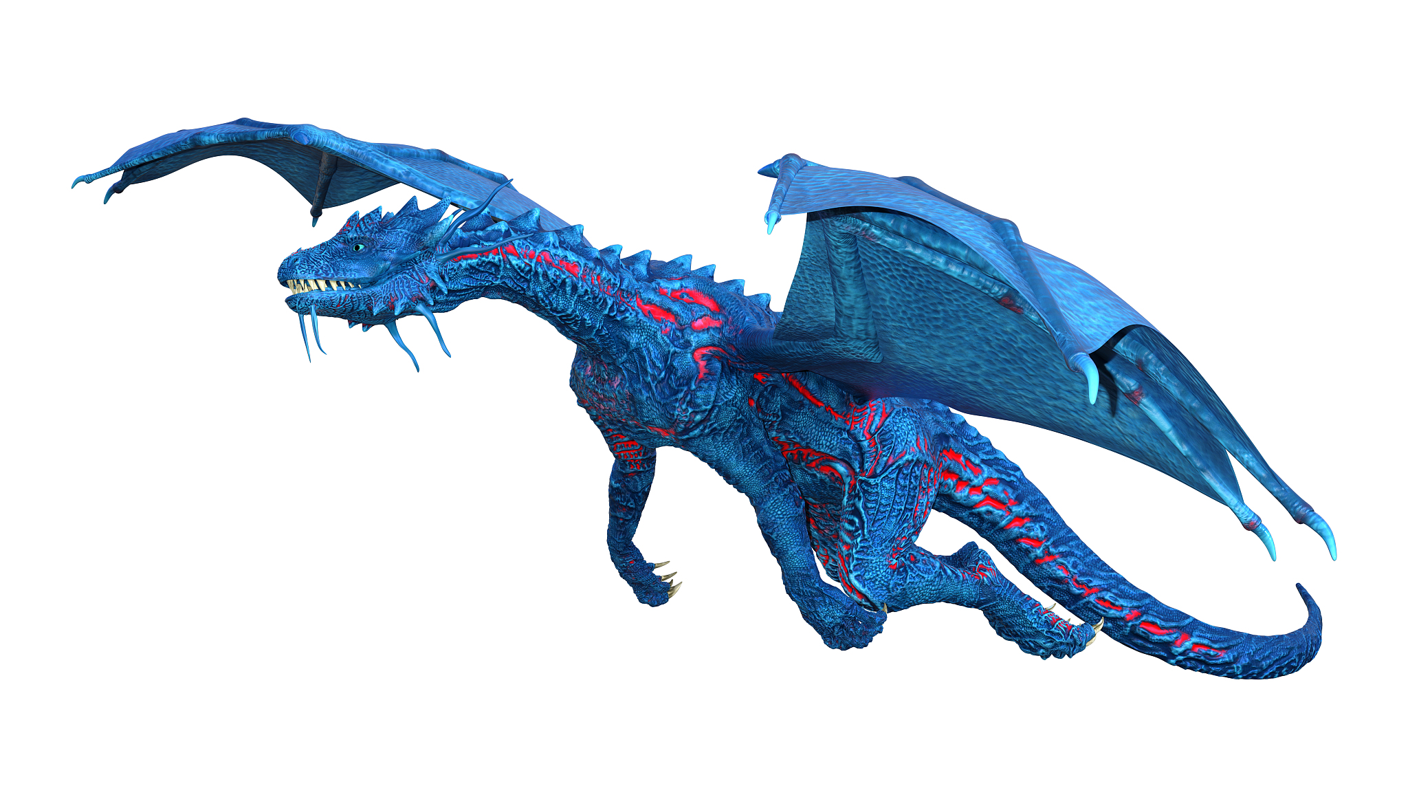 3d illustration fantasy dragon on white