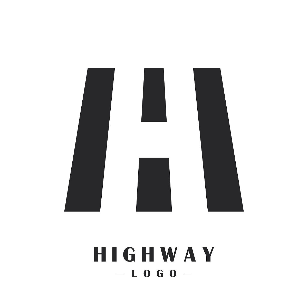 高速公路标志.带有道路标记的沥青道路.矢量图