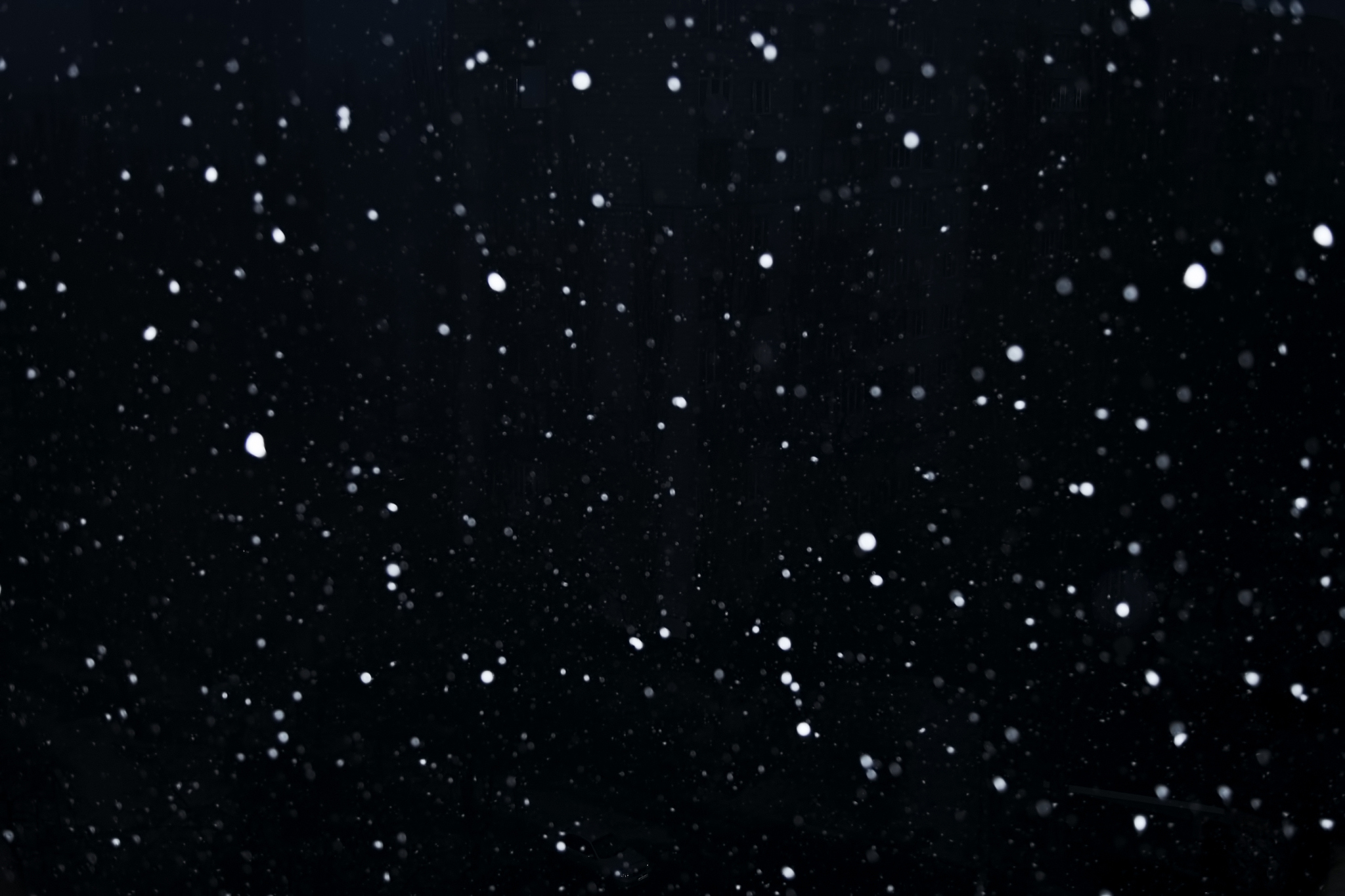 snowflakes on dark sky