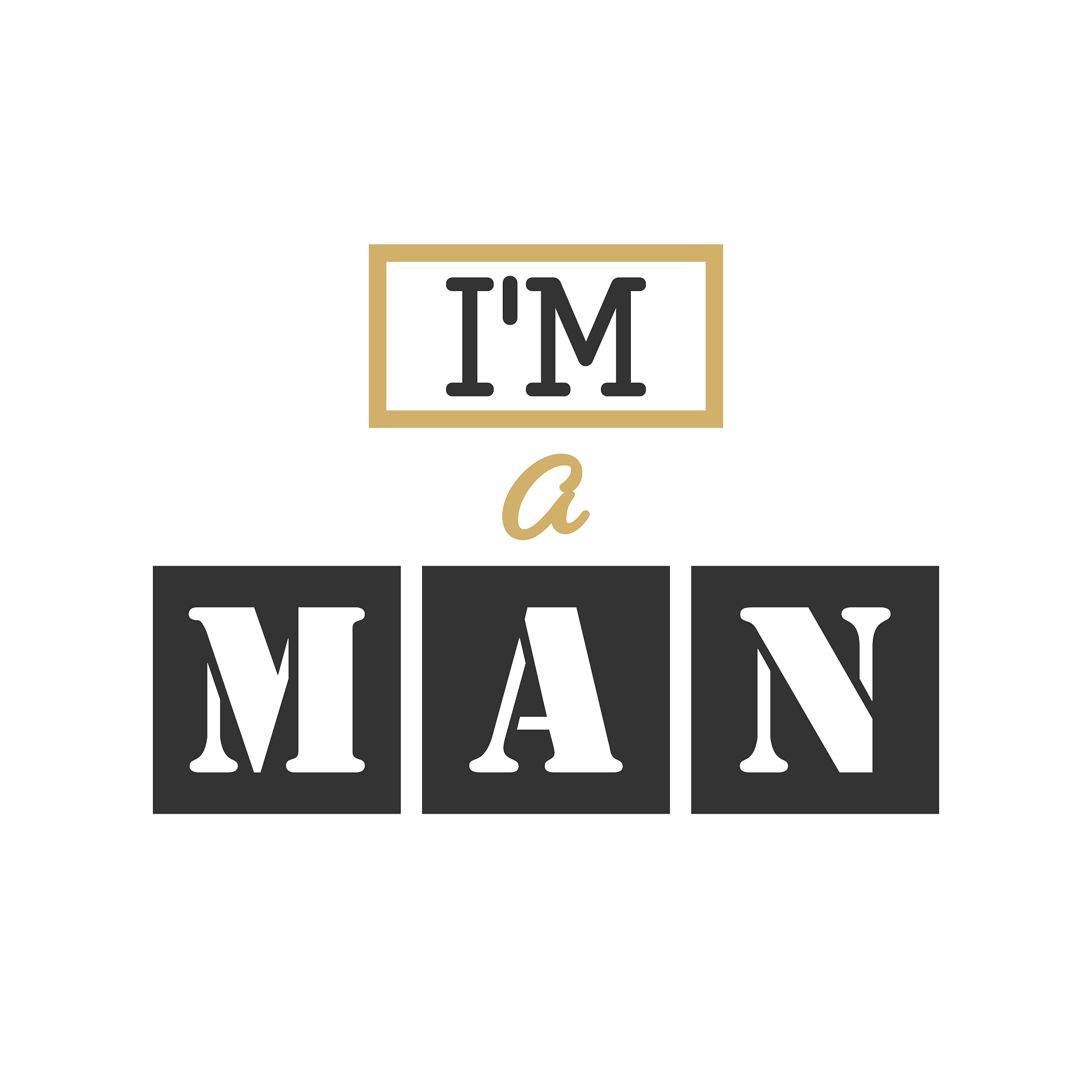 stylized inscription i am a man for banners