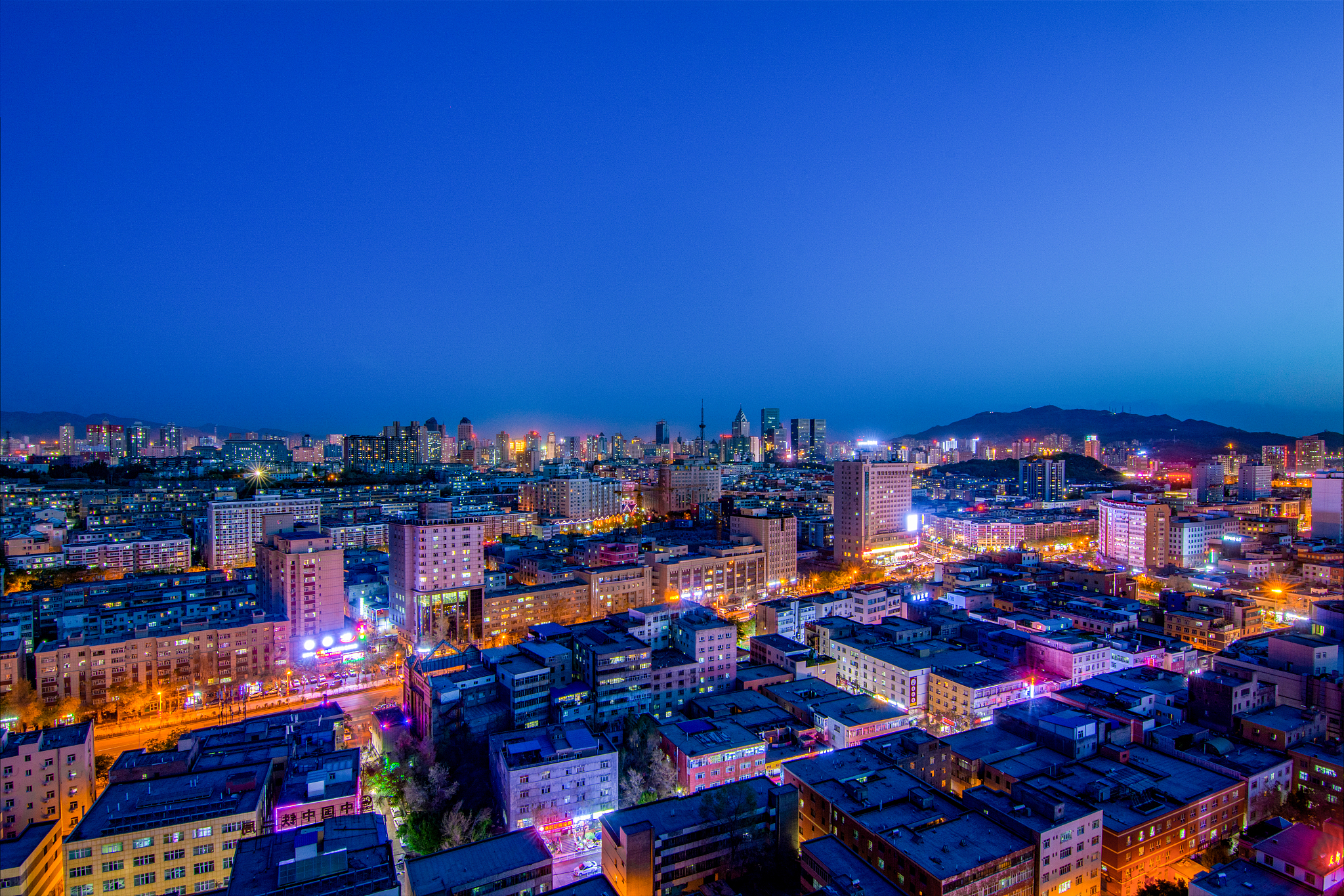 urumqi skyline at night