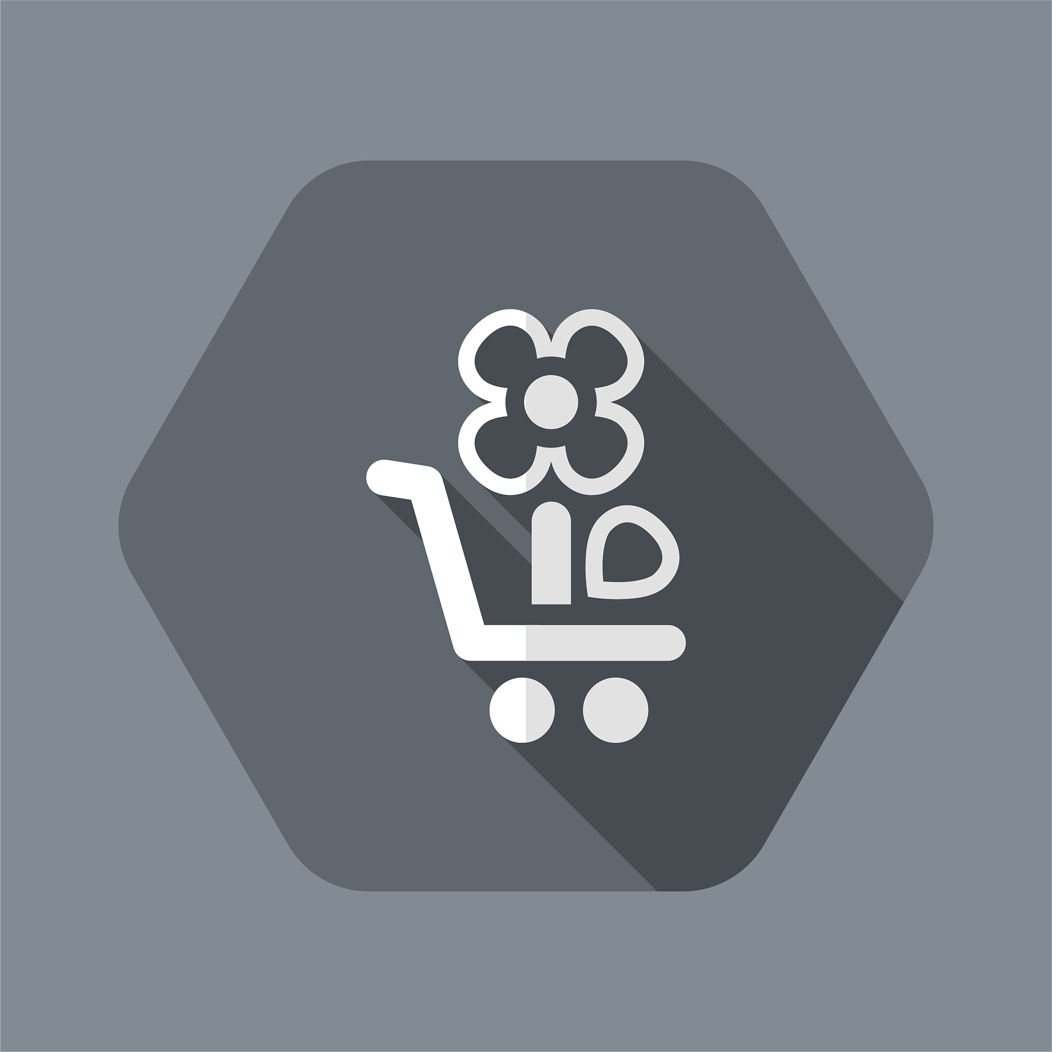 vector illustration of single flower sale icon