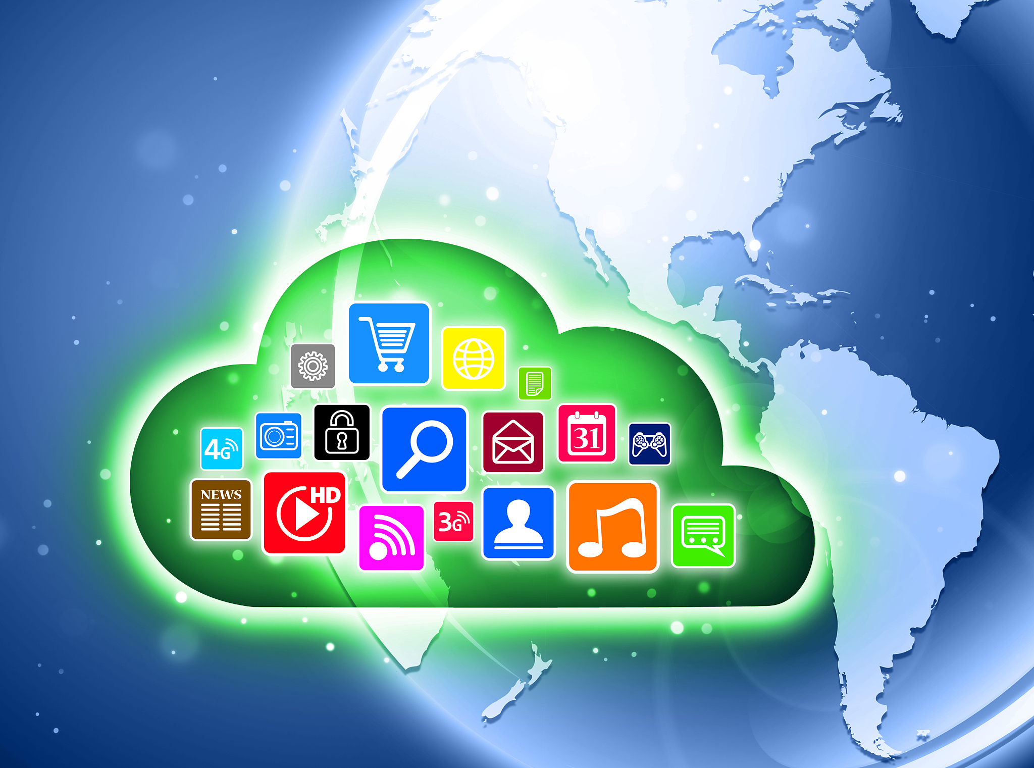 cloud computing concept for business presentations
