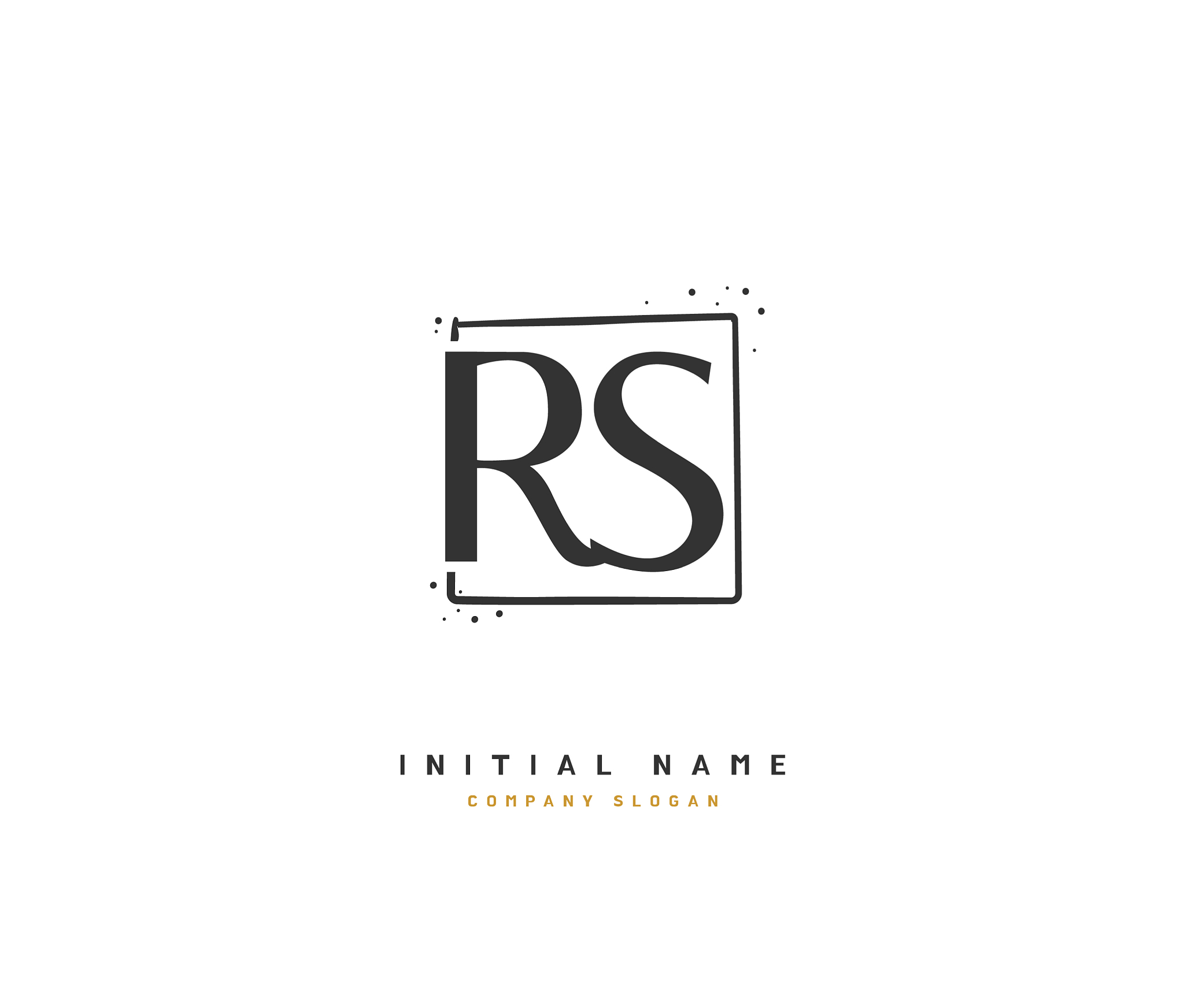r s rs beauty initial logo handwriting logo of