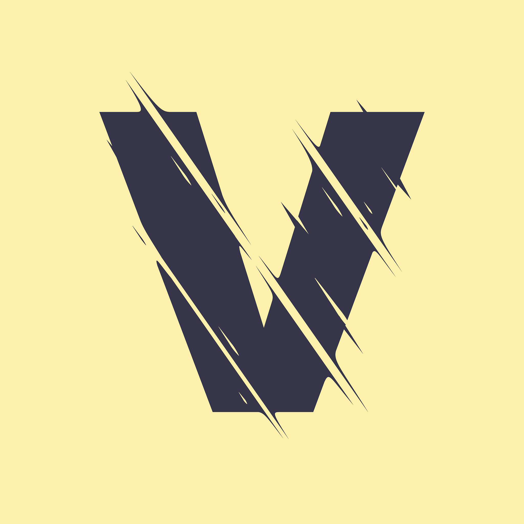 scribbled letter v