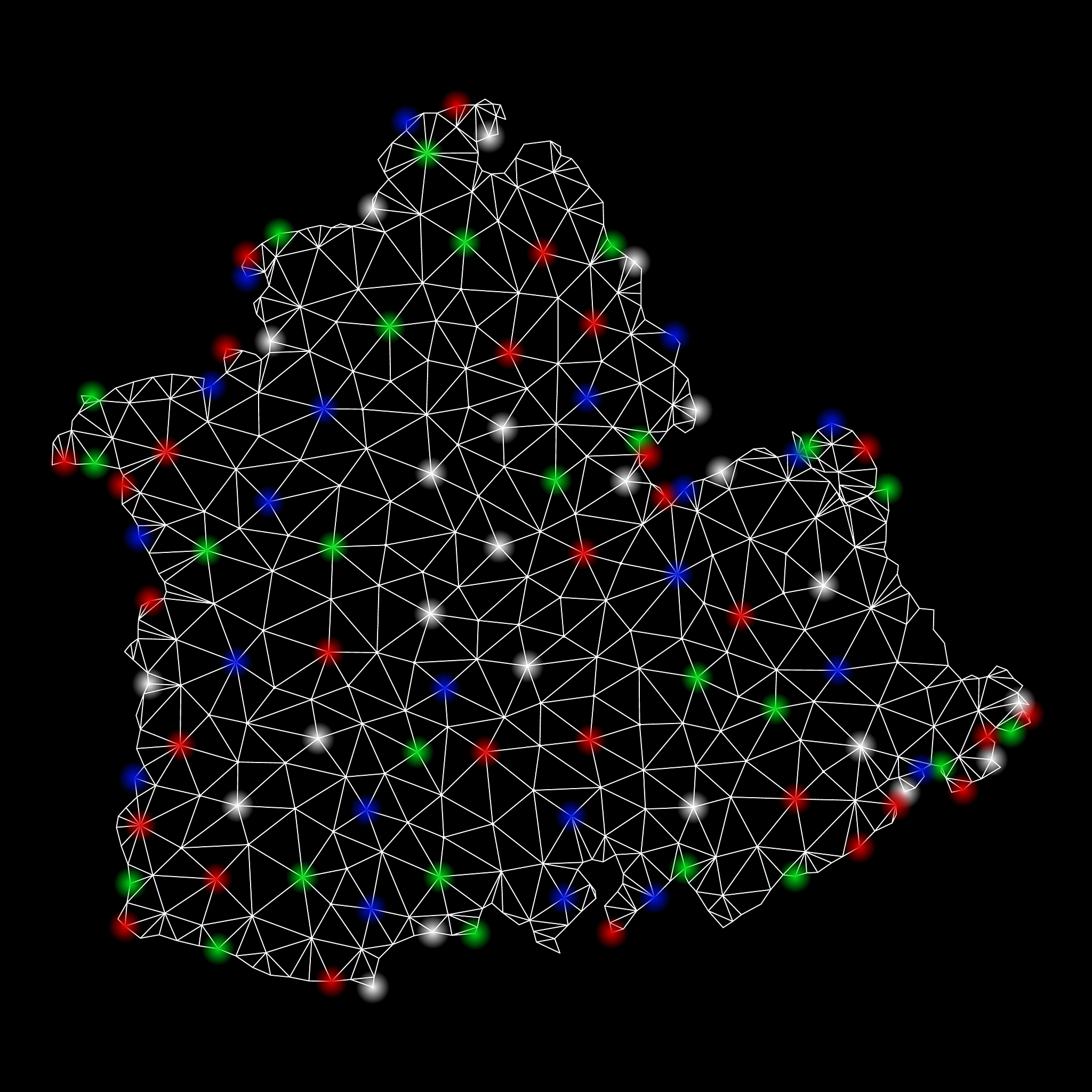 bright mesh network sevilla province map with