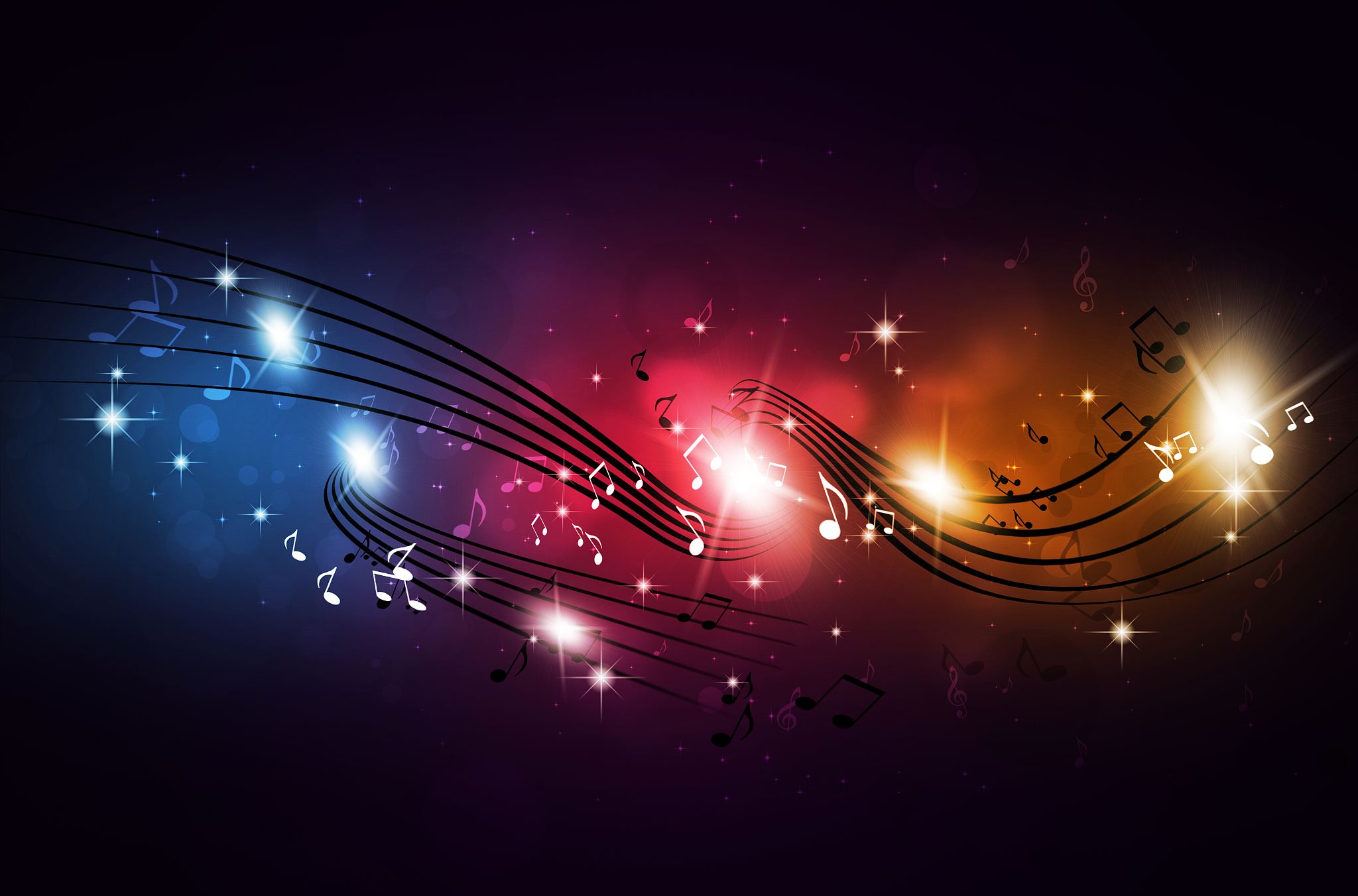 multicolor music notes